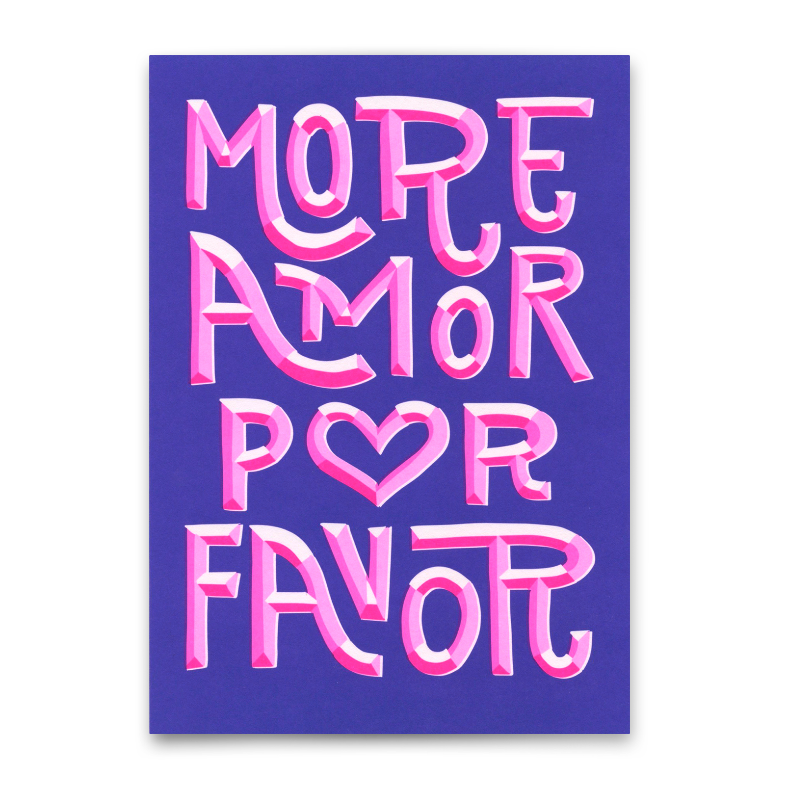 Postcard "More amor por favor" | Special card with saying