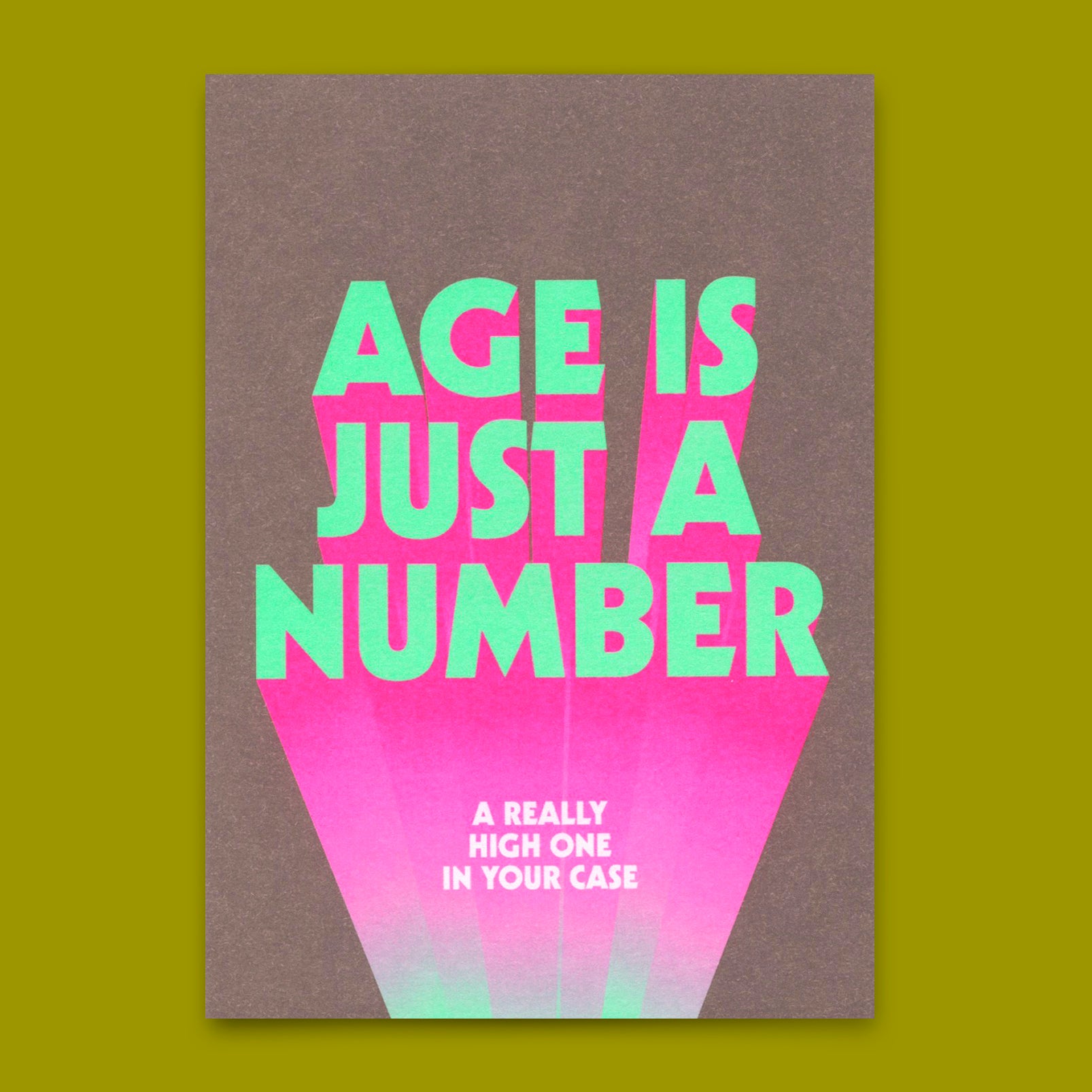 Postcard "Age is just a number" | Funny card with saying for birthday