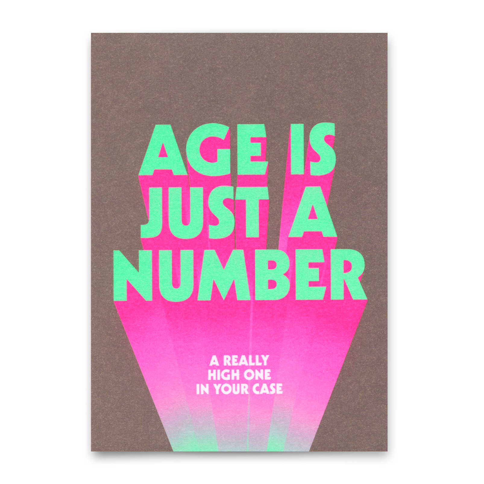 Postcard "Age is just a number" | Funny card with saying for birthday