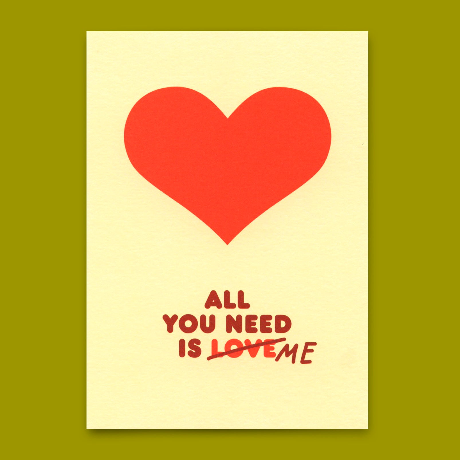 Postcard "All you need is me" | Beautiful card for lovers