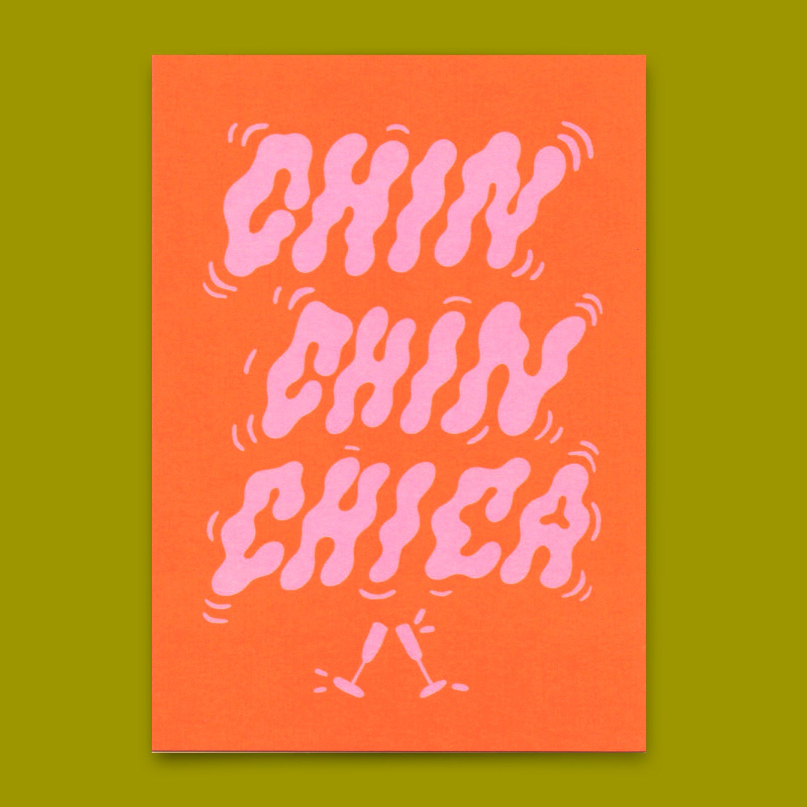 Postkarte "Chin Chin Chica" | Coole Karte mit Spruch für jeden Anlass