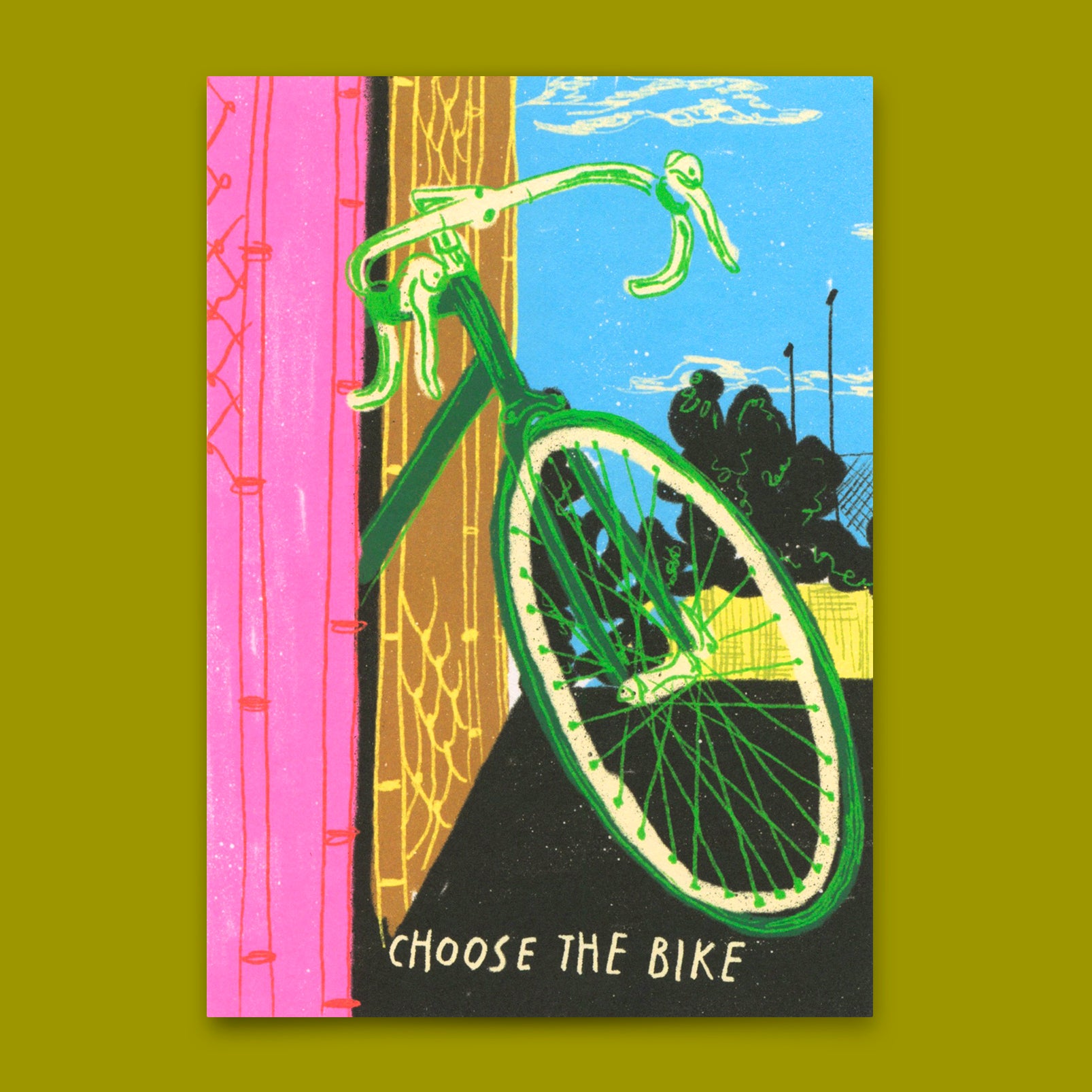 Postcard "Choose the bike" | Special card with saying