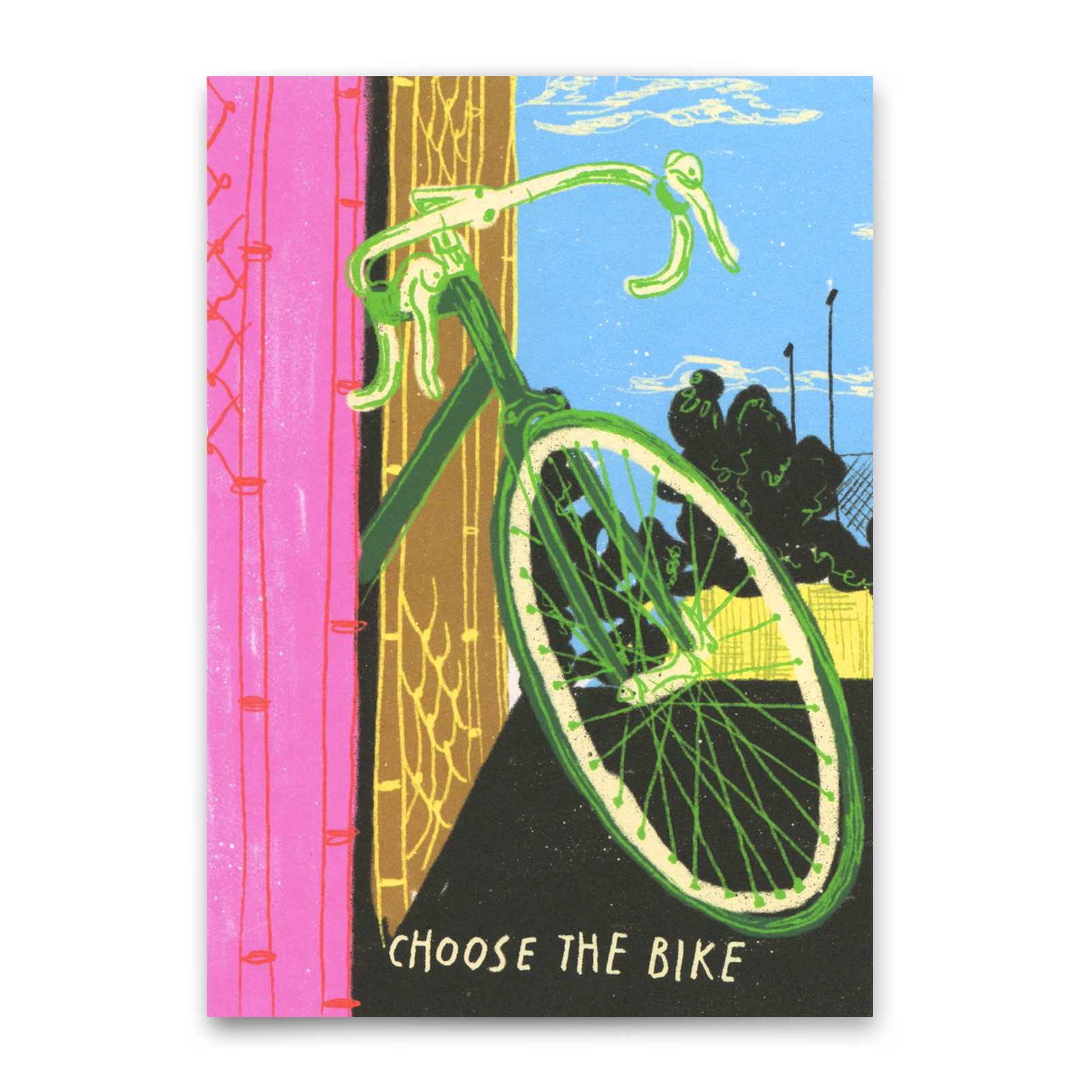 Postcard "Choose the bike" | Special card with saying
