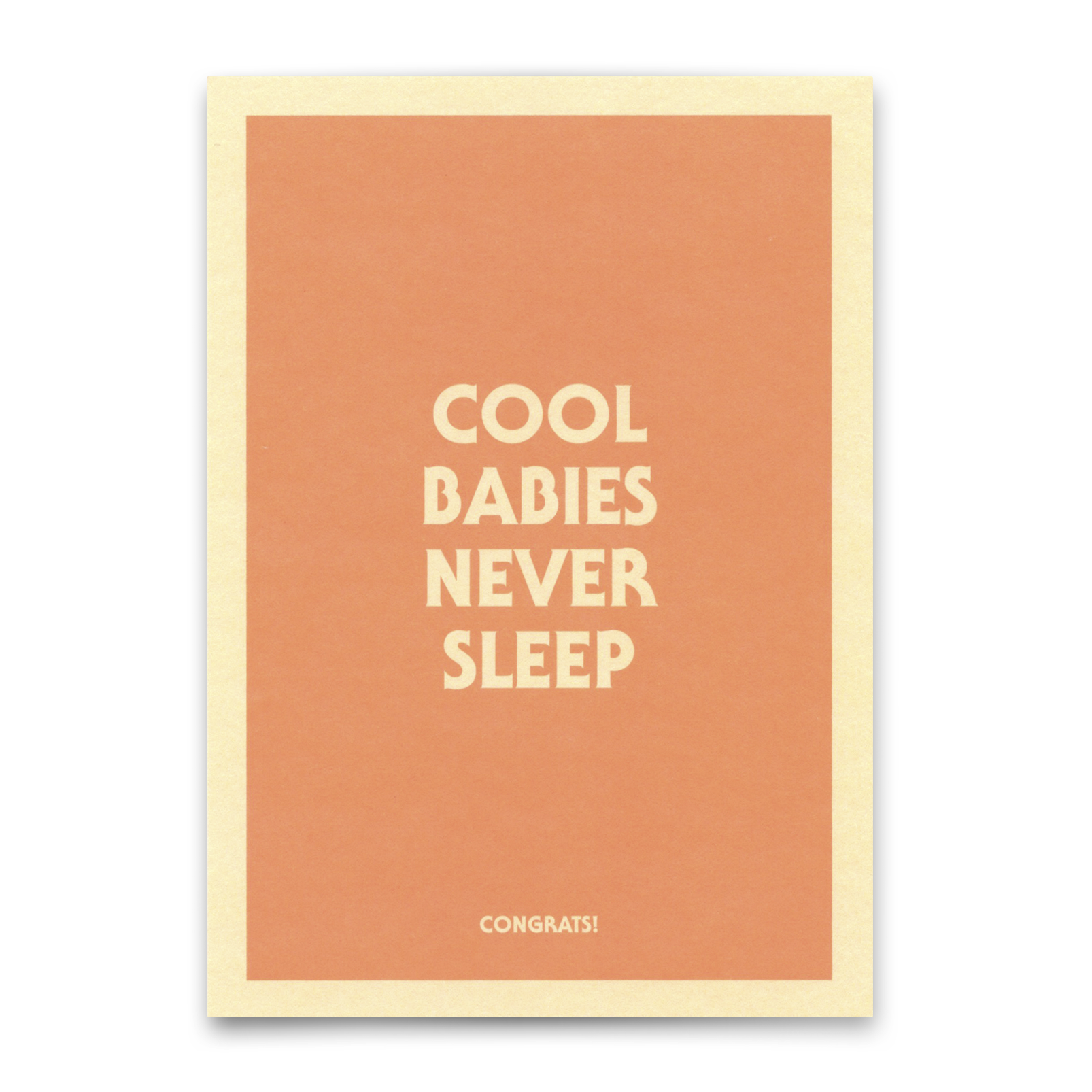 Postcard "Cool babies never sleep" | Funny card with saying for birth