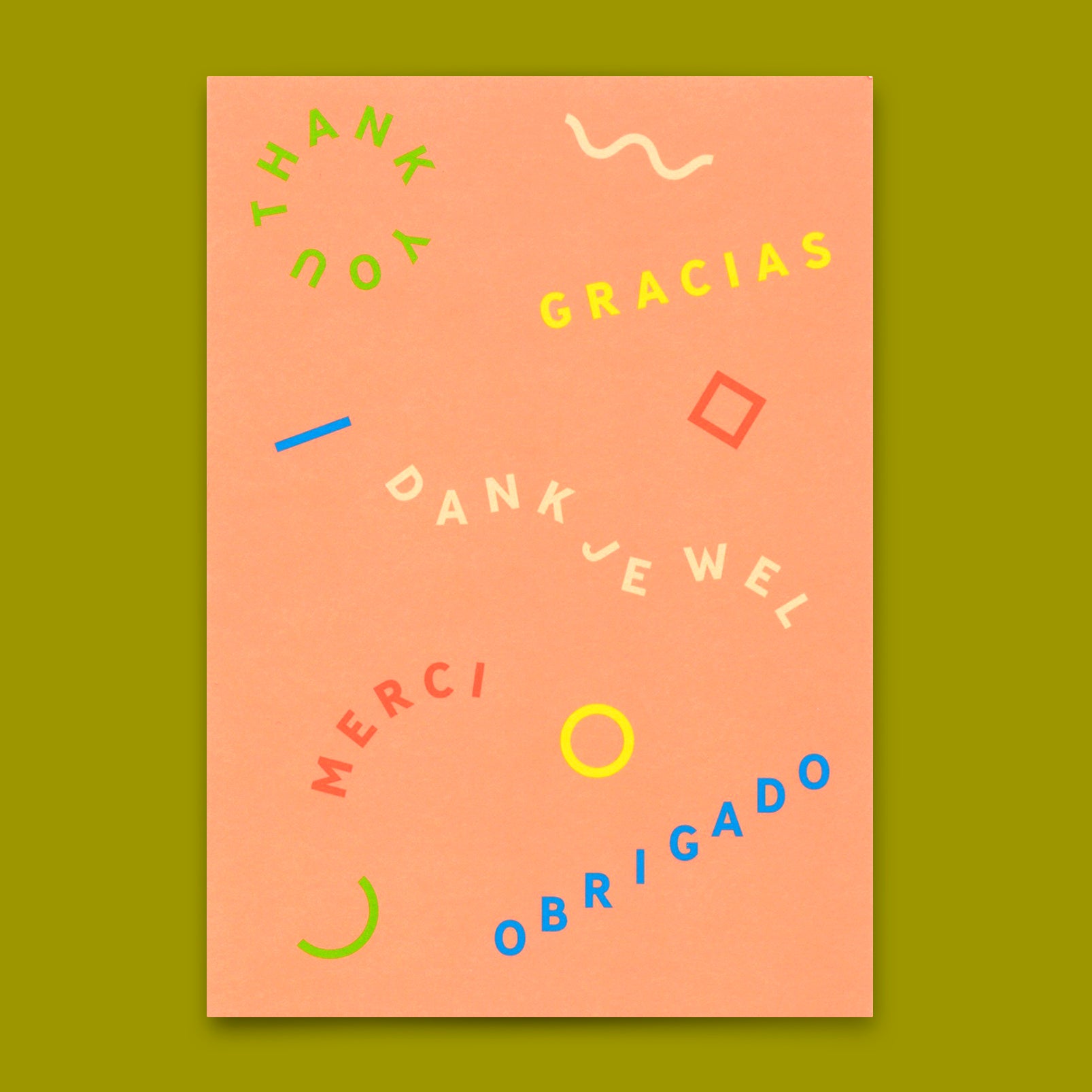 Postcard "Gracias Merci Thank you" | Unusual card to say thank you