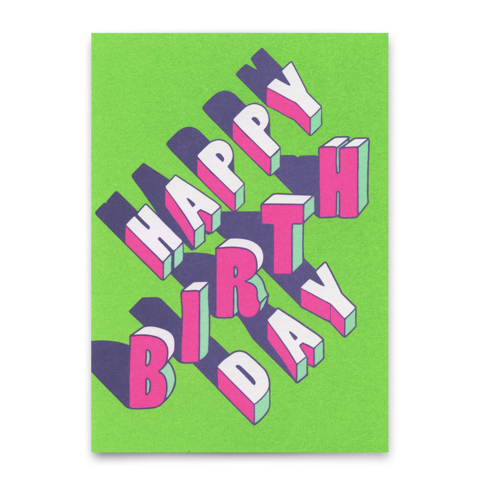 Postcard "Happy Birthday Lilac/Green" | Unusual birthday card