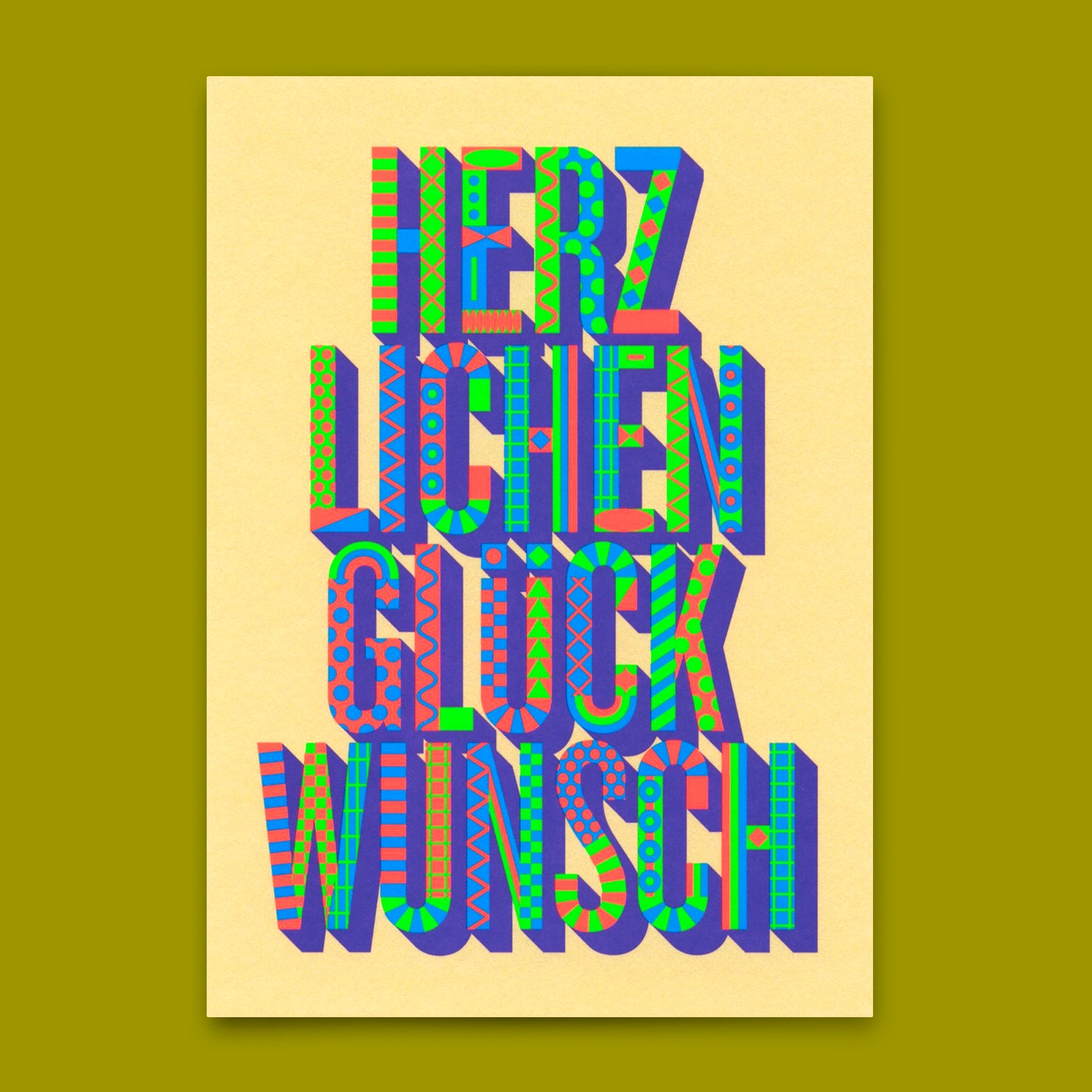 Postcard "Congratulations Pattern" | Unusual card for every occasion