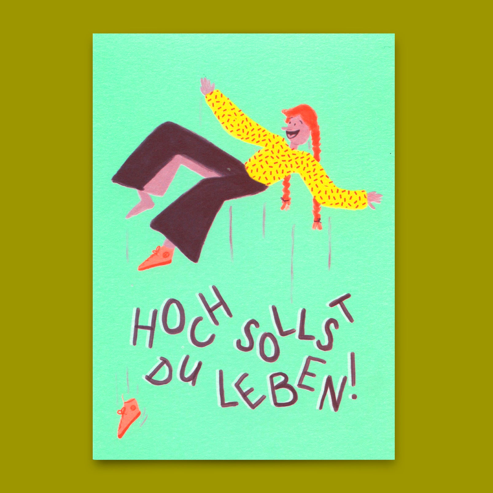 Postkarte "Hoch sollst du Leben" | Lustige Karte zum Geburtstag