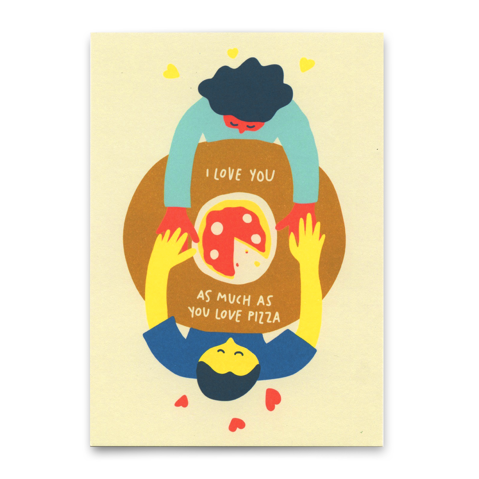 Postcard "As much as Pizza" | Funny card for lovers