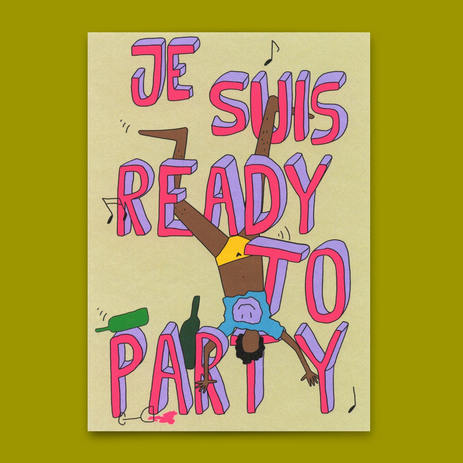 Postcard "Je suis ready to party" | Unusual card for every occasion