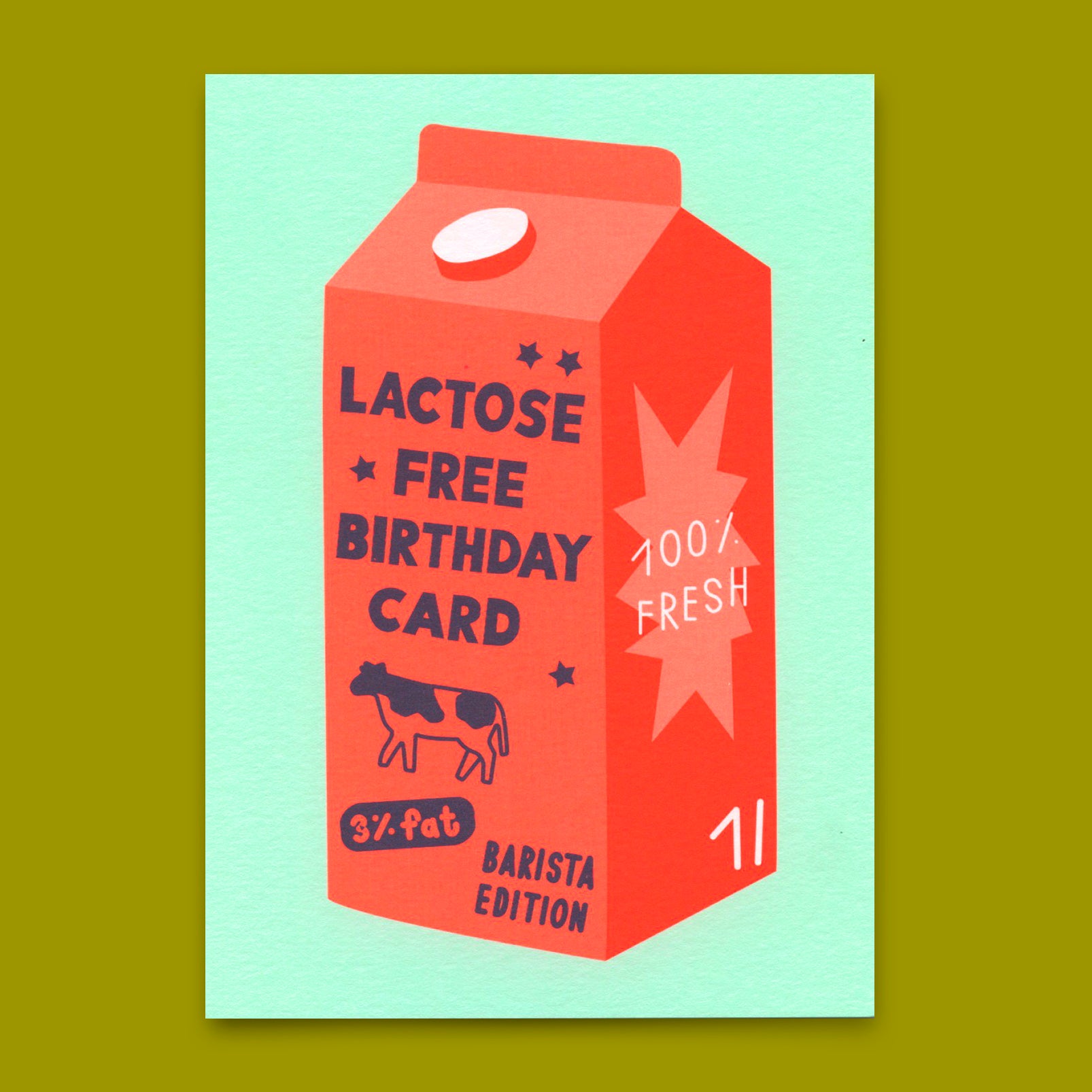 Postcard "Lactose free birthday card" | Funny birthday card