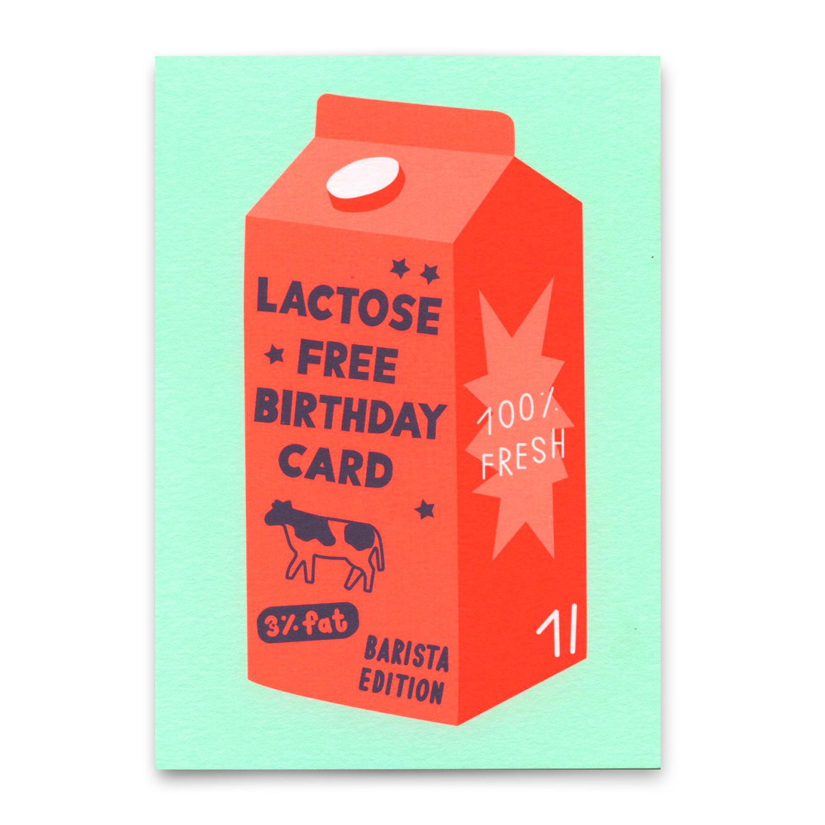 Postcard "Lactose free birthday card" | Funny birthday card