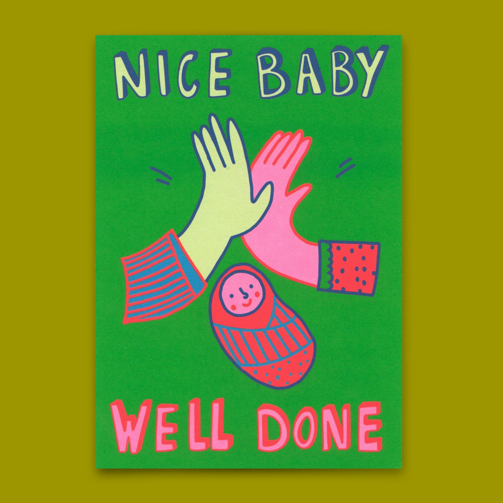 Postkarte "Nice baby, well done" | Coole Karte zur Geburt