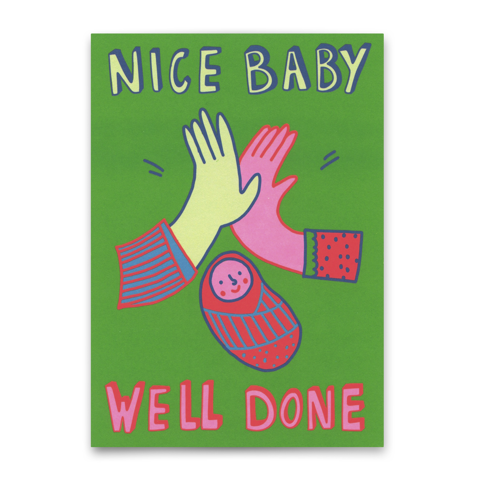 Postkarte "Nice baby, well done" | Coole Karte zur Geburt