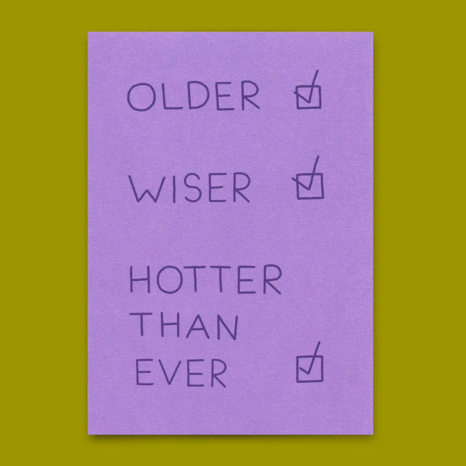 Postcard "Hotter than ever" | Funny card with saying for birthday