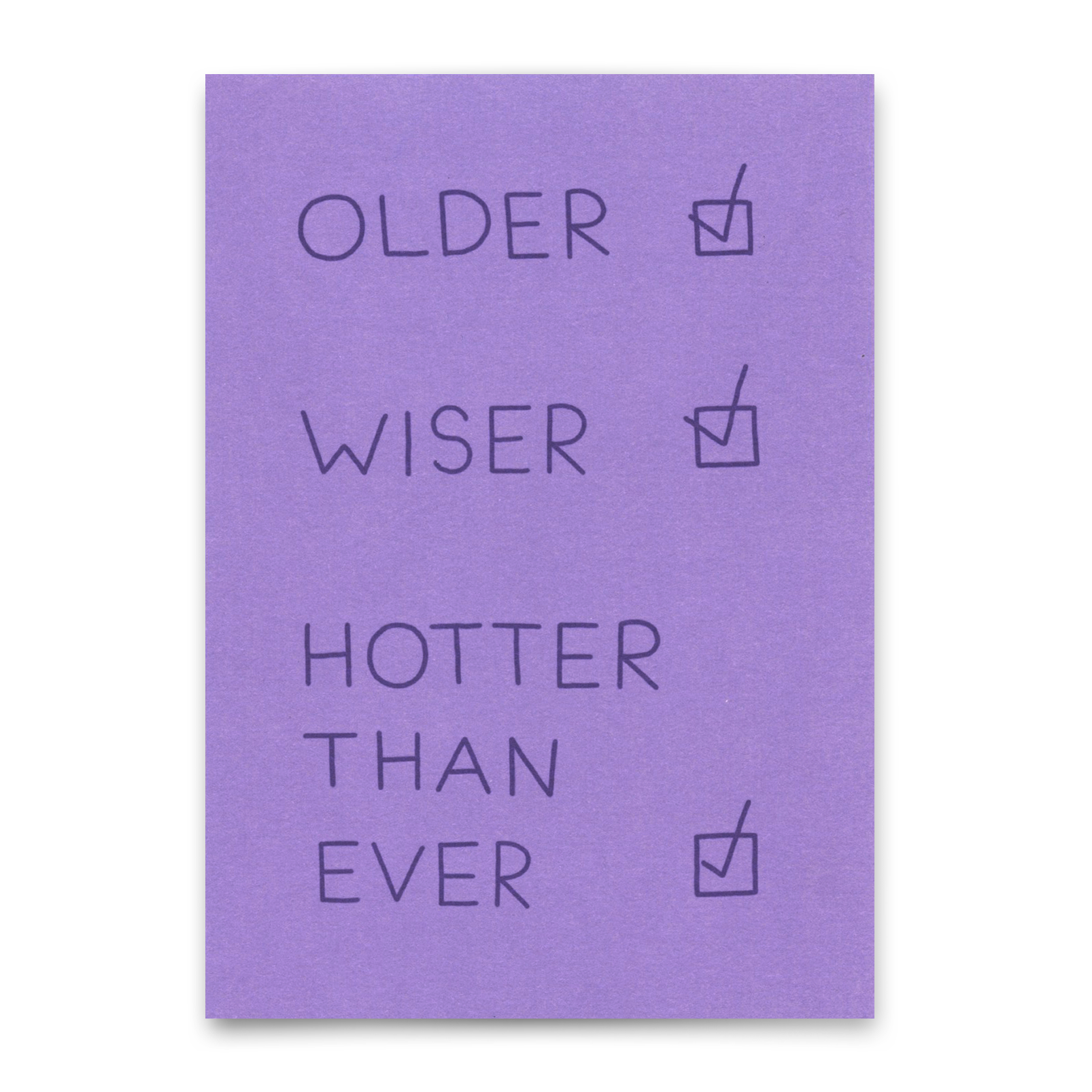 Postcard "Hotter than ever" | Funny card with saying for birthday
