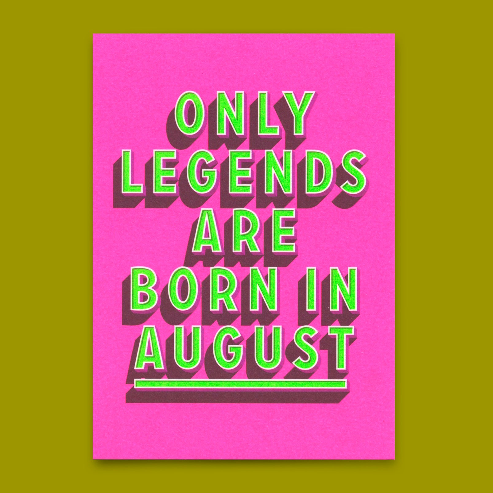 Postcard "Legends August" | Cool card with saying for birthday