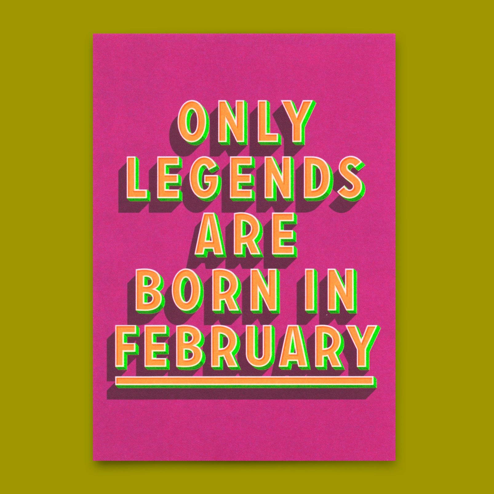 Postcard "Legends February" | Cool card with saying for birthday