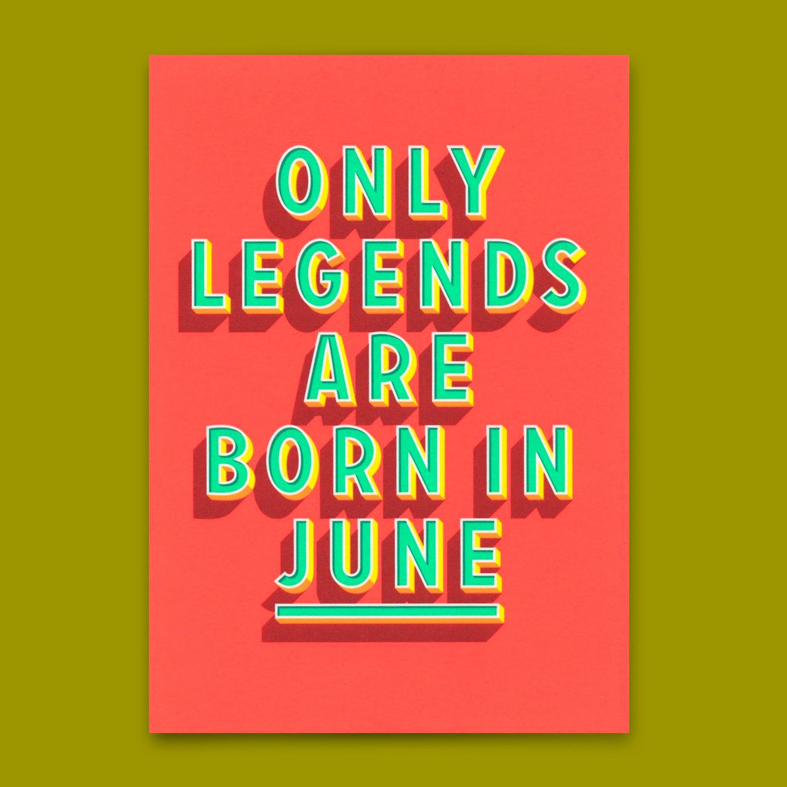 Postcard "Legends June" | Cool card with saying for birthday
