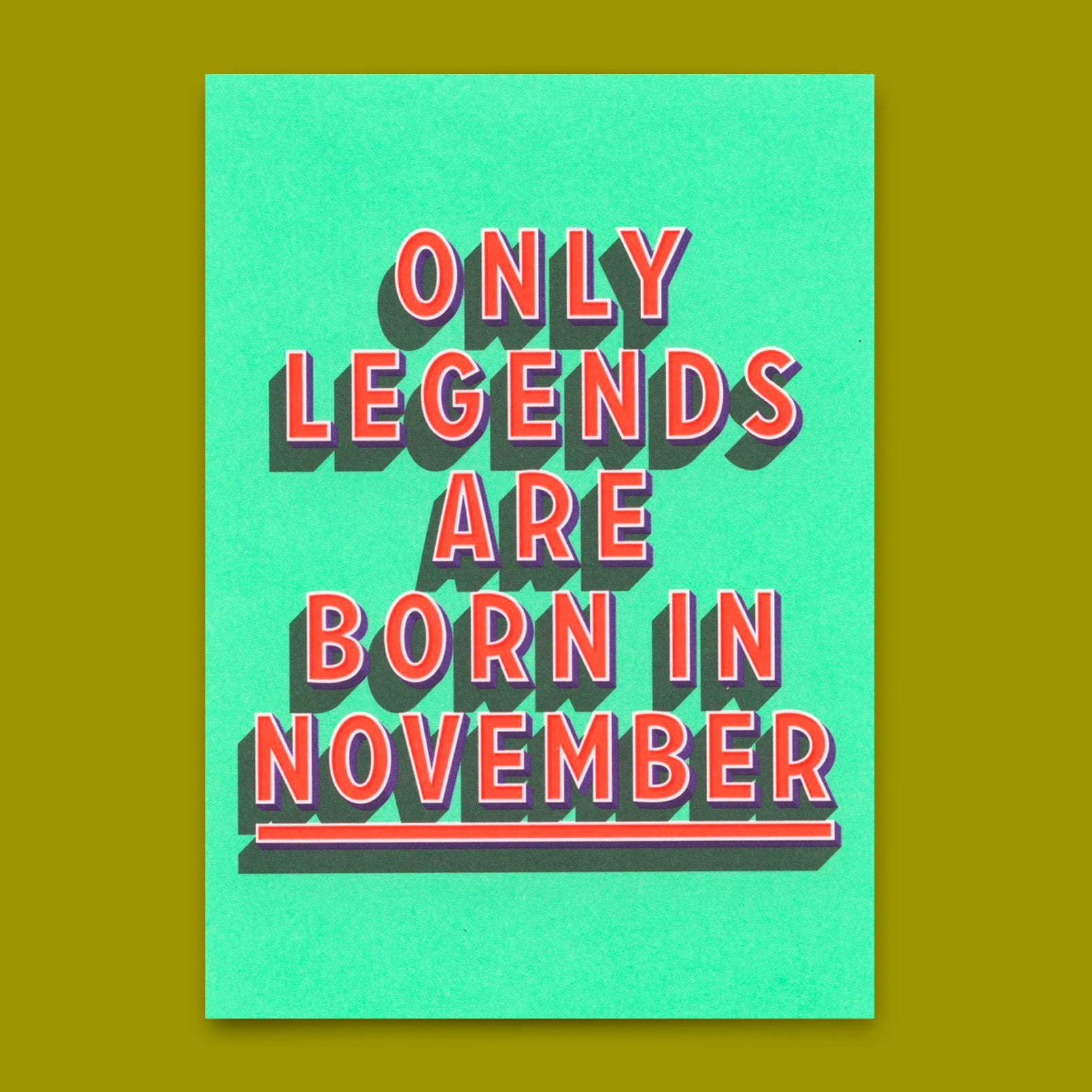 Postcard "Legends November" | Cool card with saying for birthday