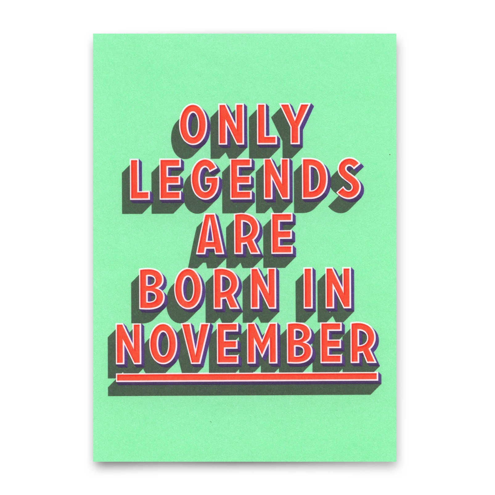 Postcard "Legends November" | Cool card with saying for birthday
