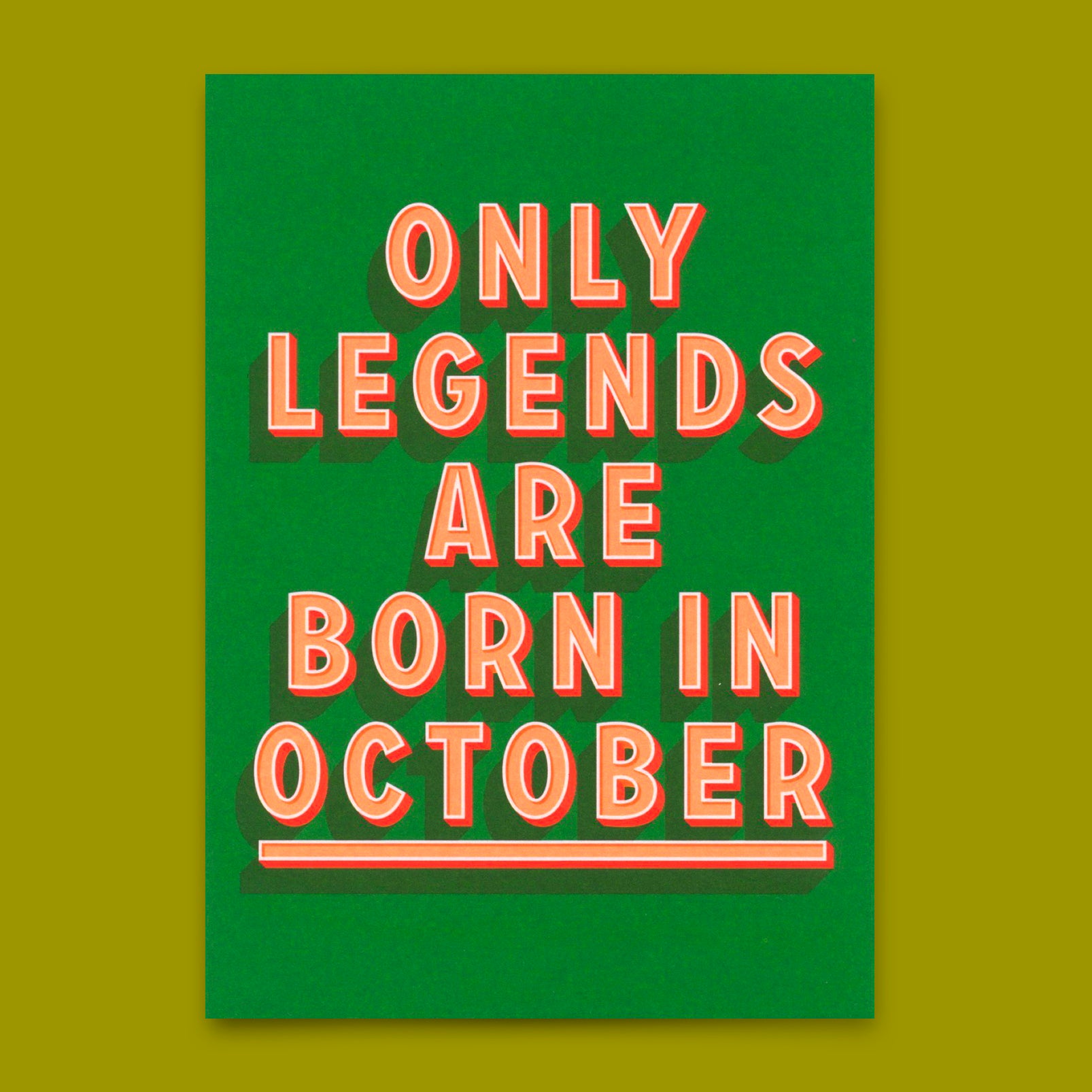 Postkarte "Legends October" | Coole Karte mit Spruch zum Geburtstag