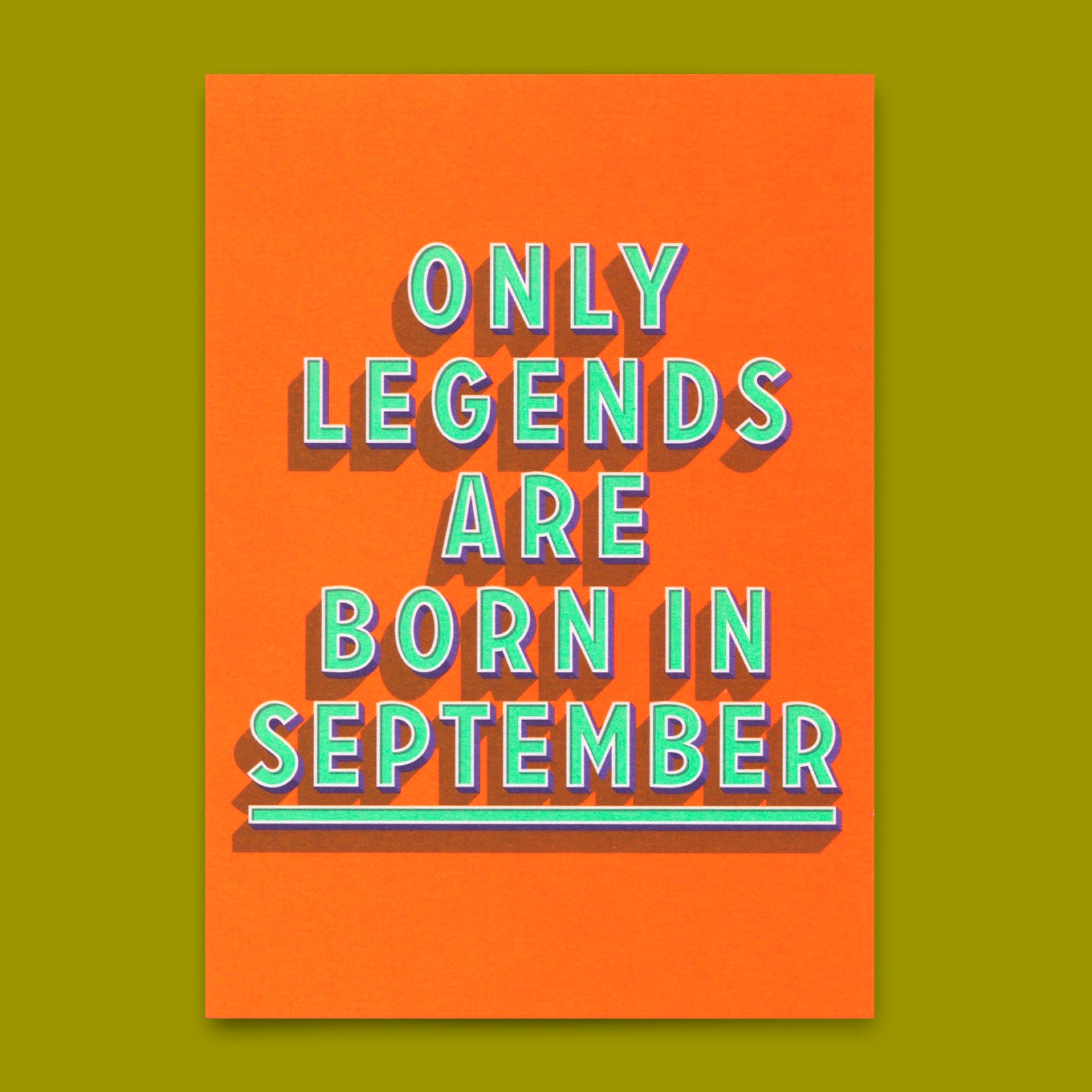 Postcard "Legends September" | Cool card with saying for birthday
