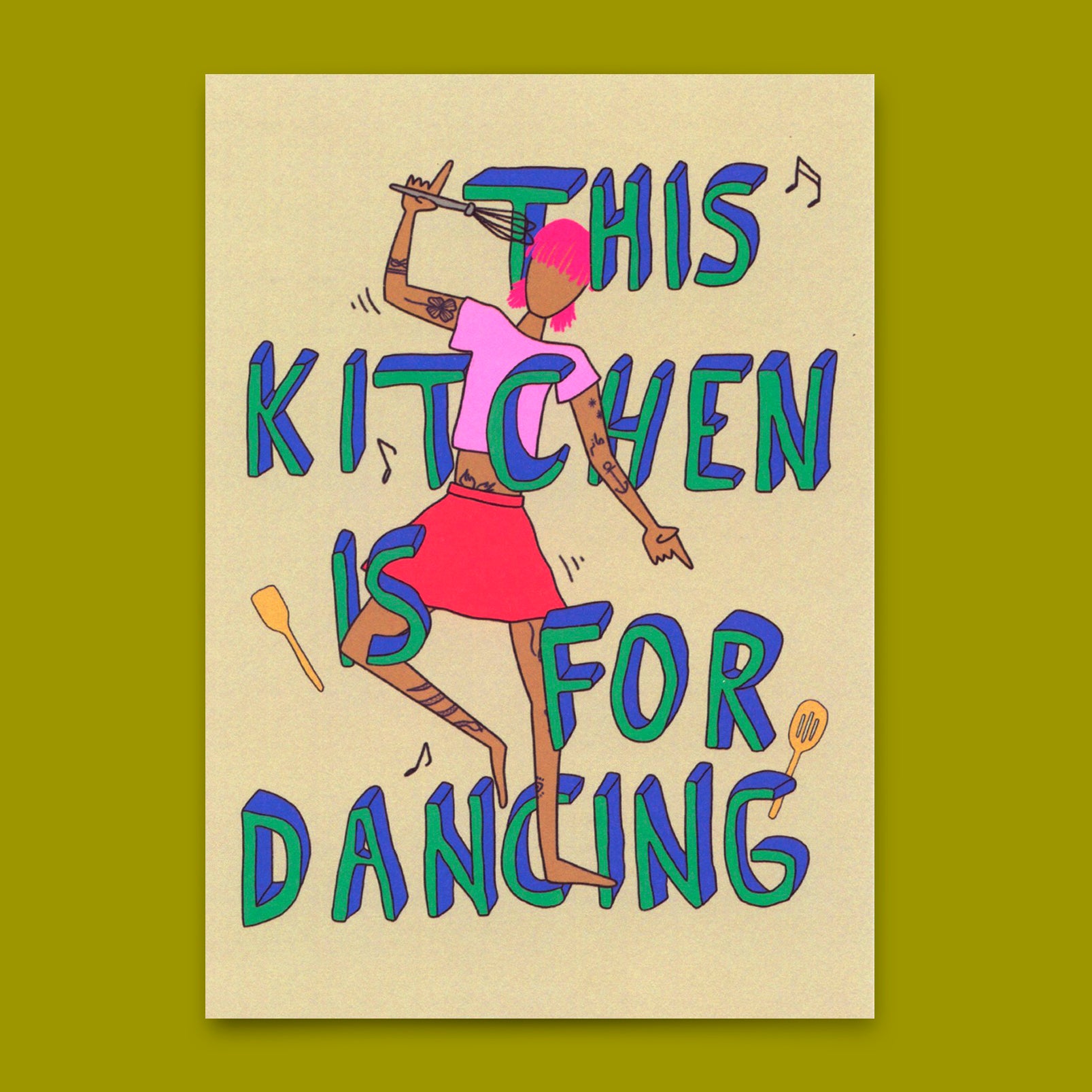 Postcard "This kitchen" | Unusual card with saying for every occasion