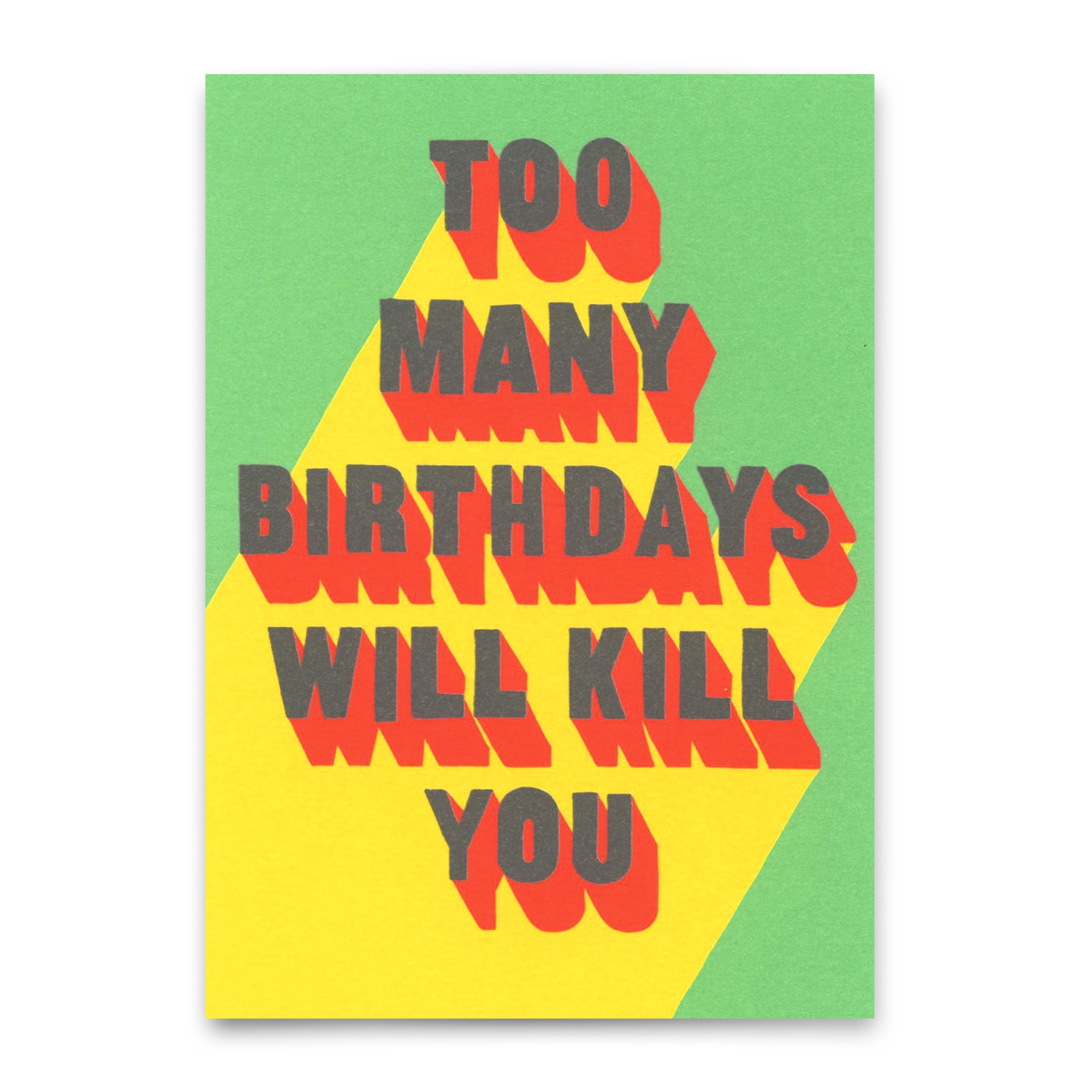 Postcard "Too many bdays" | Funny card with saying for birthday