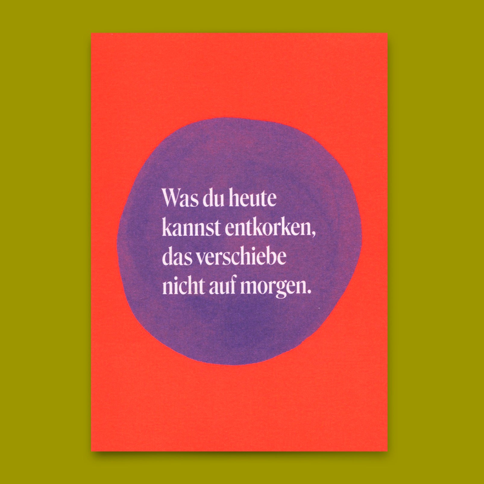 Postkarte "Entkorken Klecks" | Lustige Karte mit Spruch für jeden Anlass