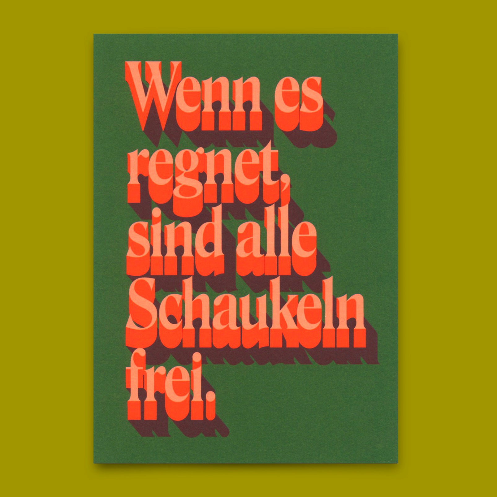 Postcard "When it rains" | Special card with saying