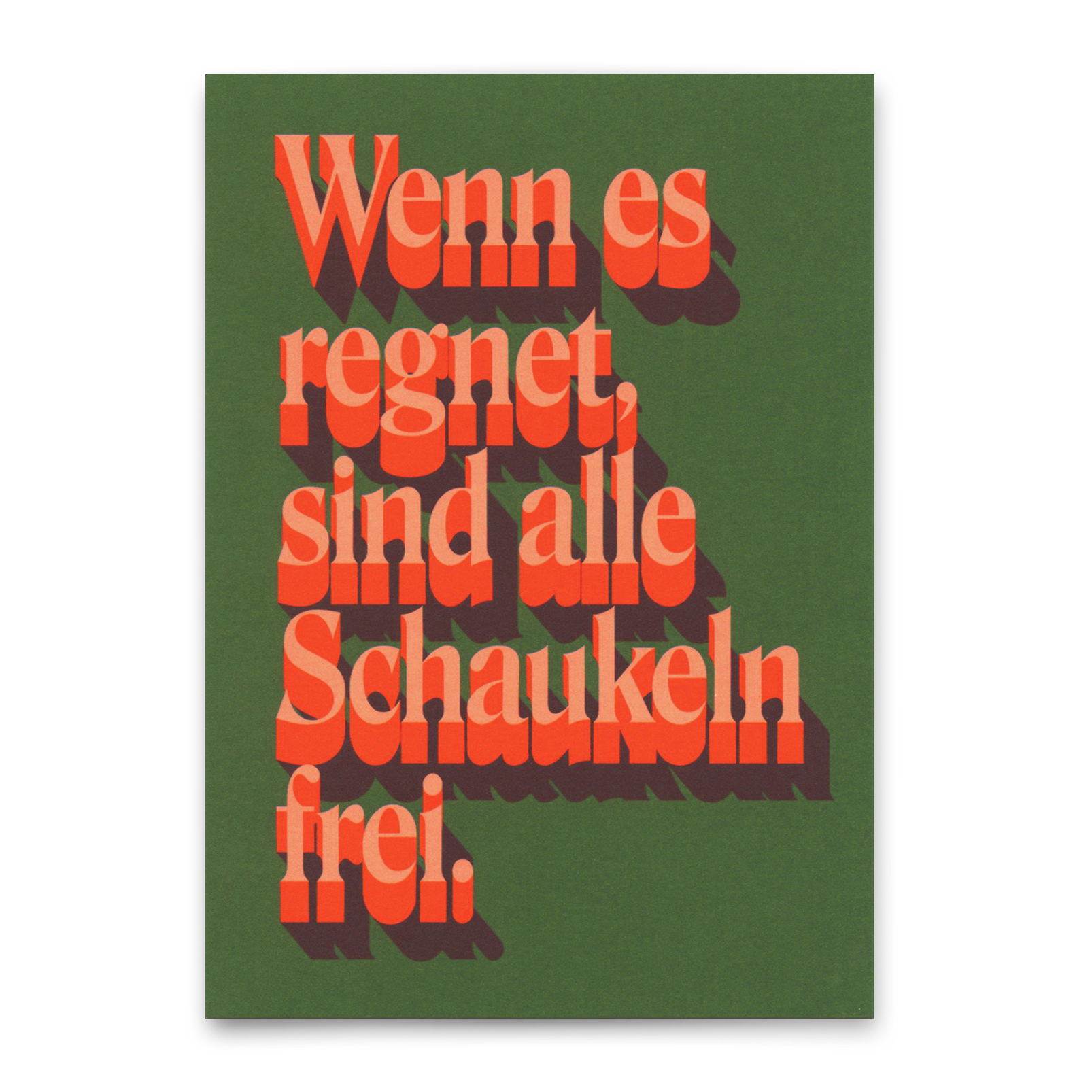 Postcard "When it rains" | Special card with saying