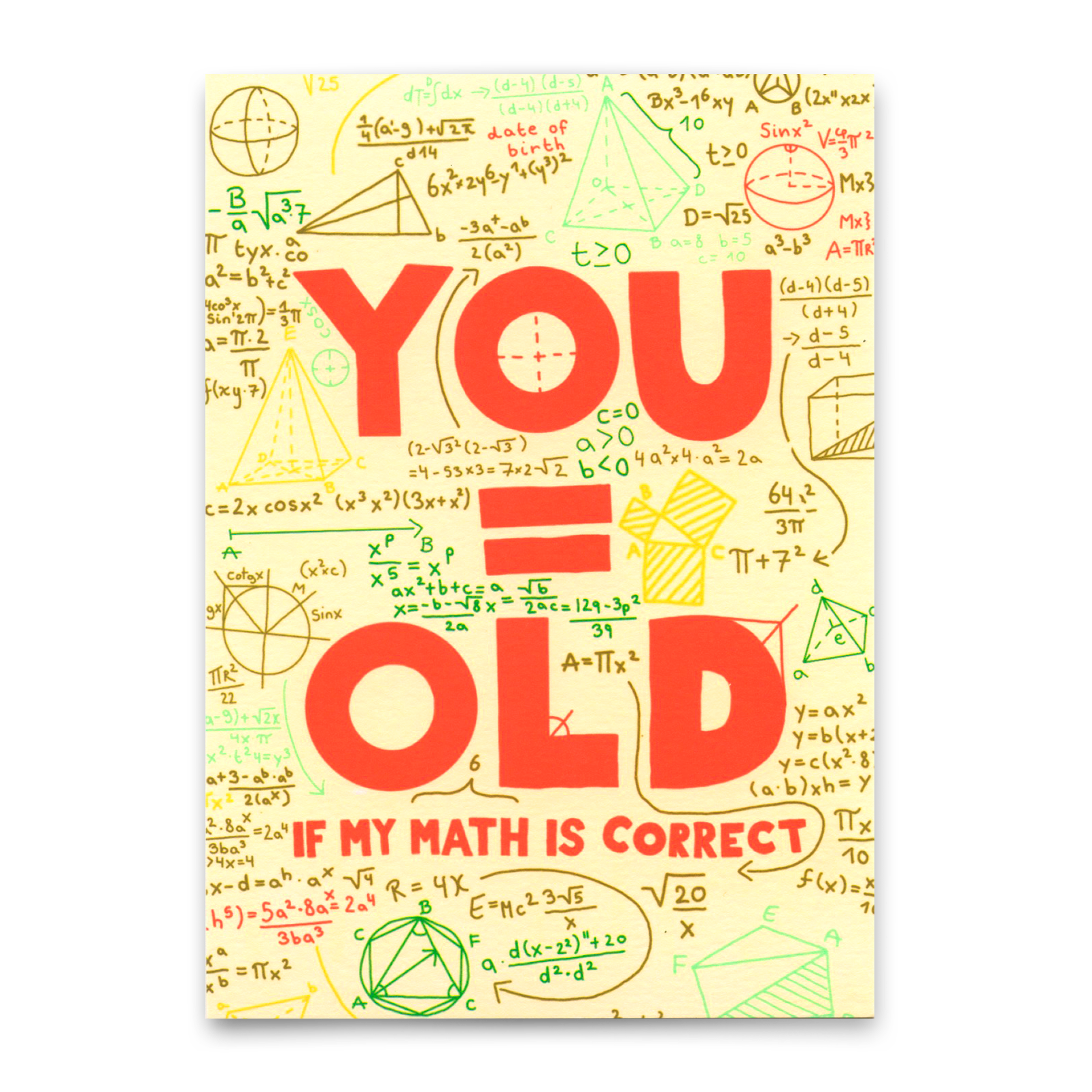 Postcard "You = Old" | Funny birthday card