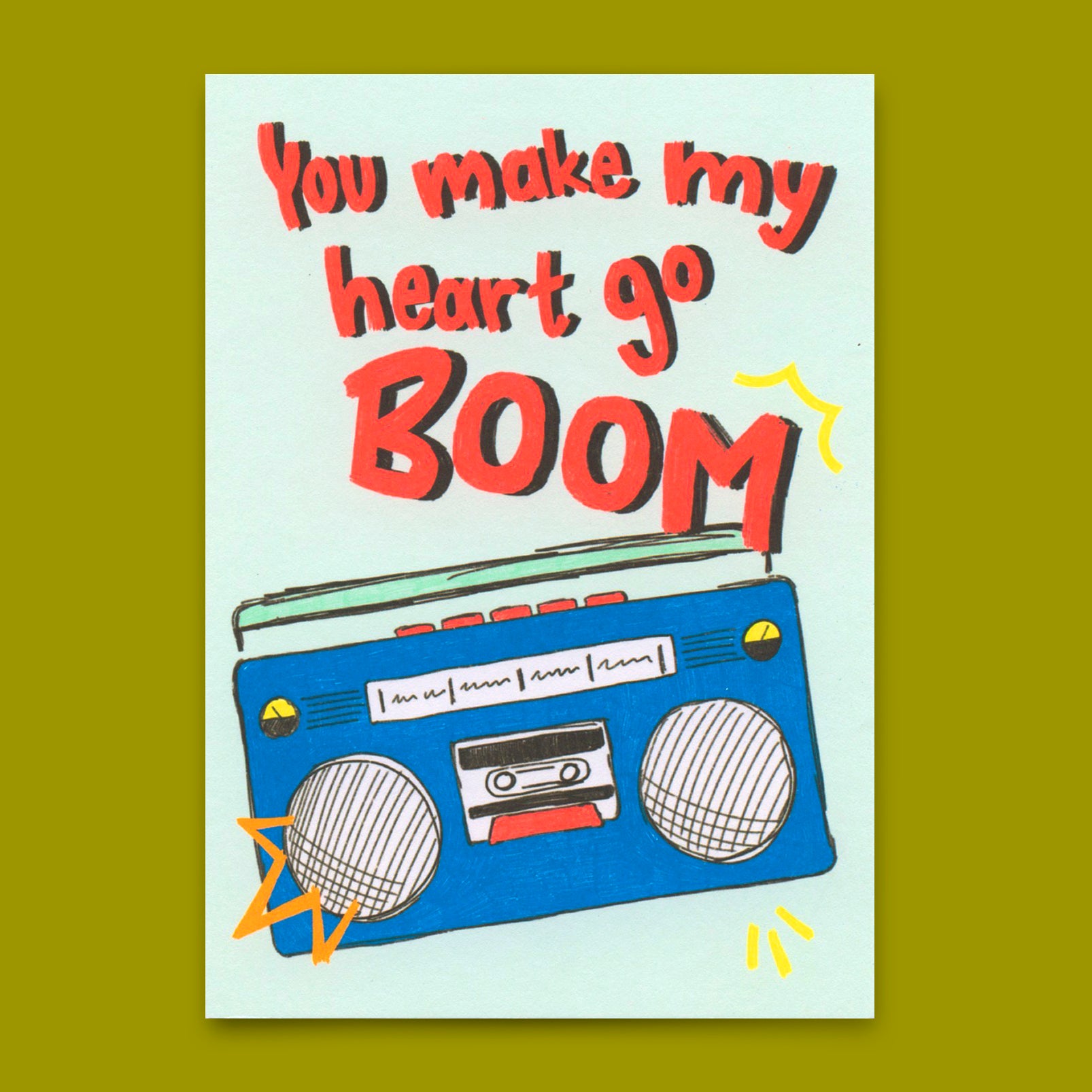 Postcard "You make my heart Boom" | Special card for lovers