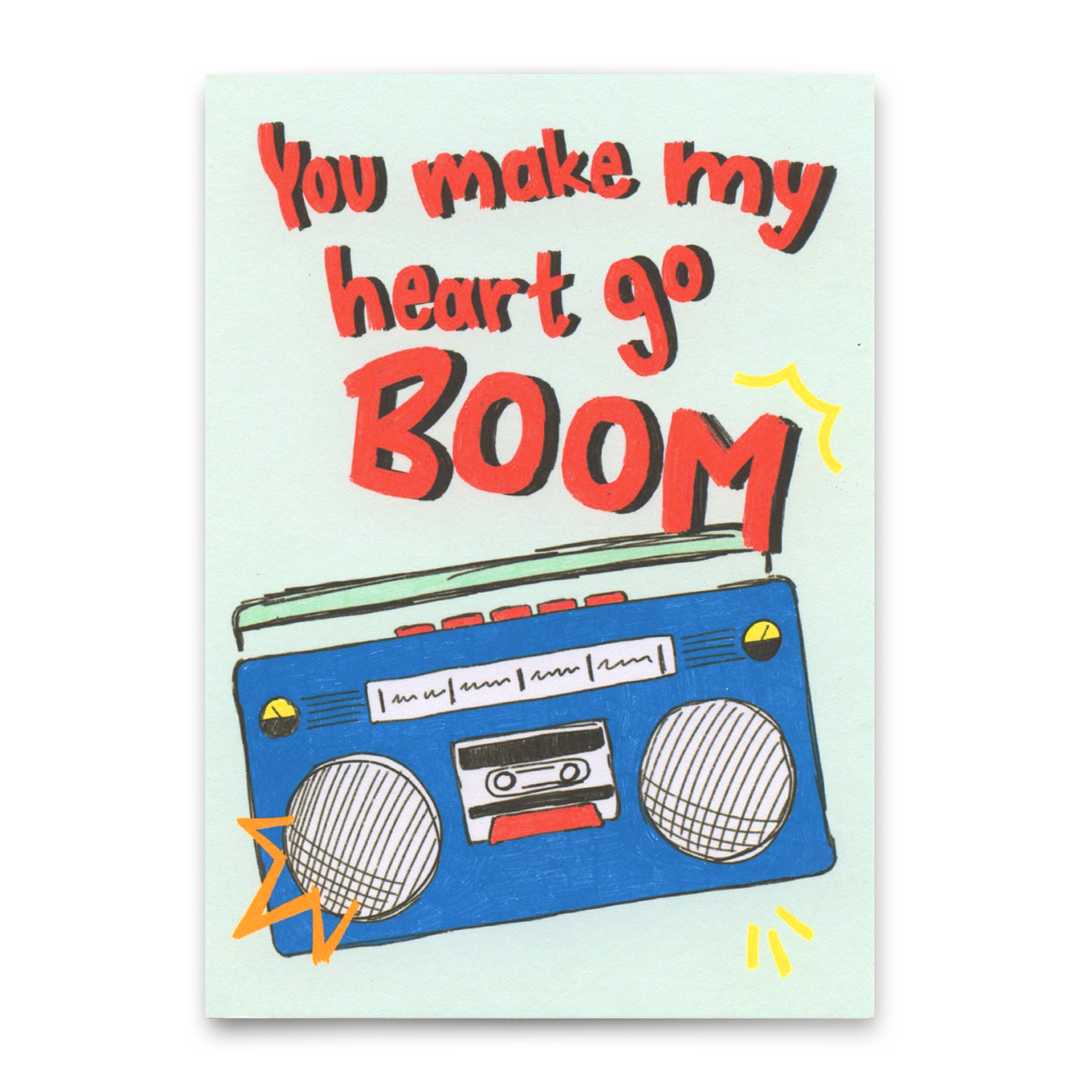 Postcard "You make my heart Boom" | Special card for lovers