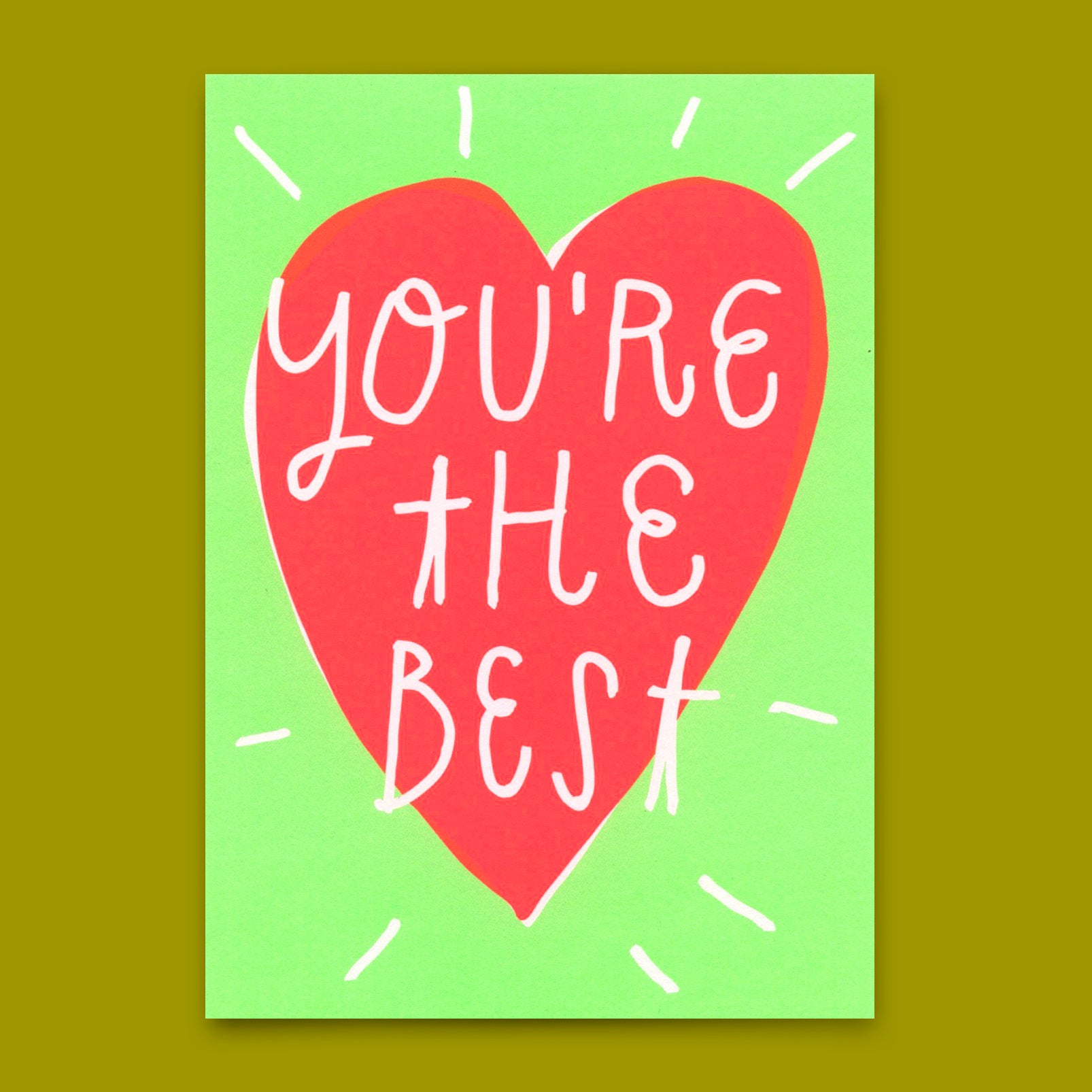 Postcard "You're the best Heart" | Beautiful card with saying for lovers