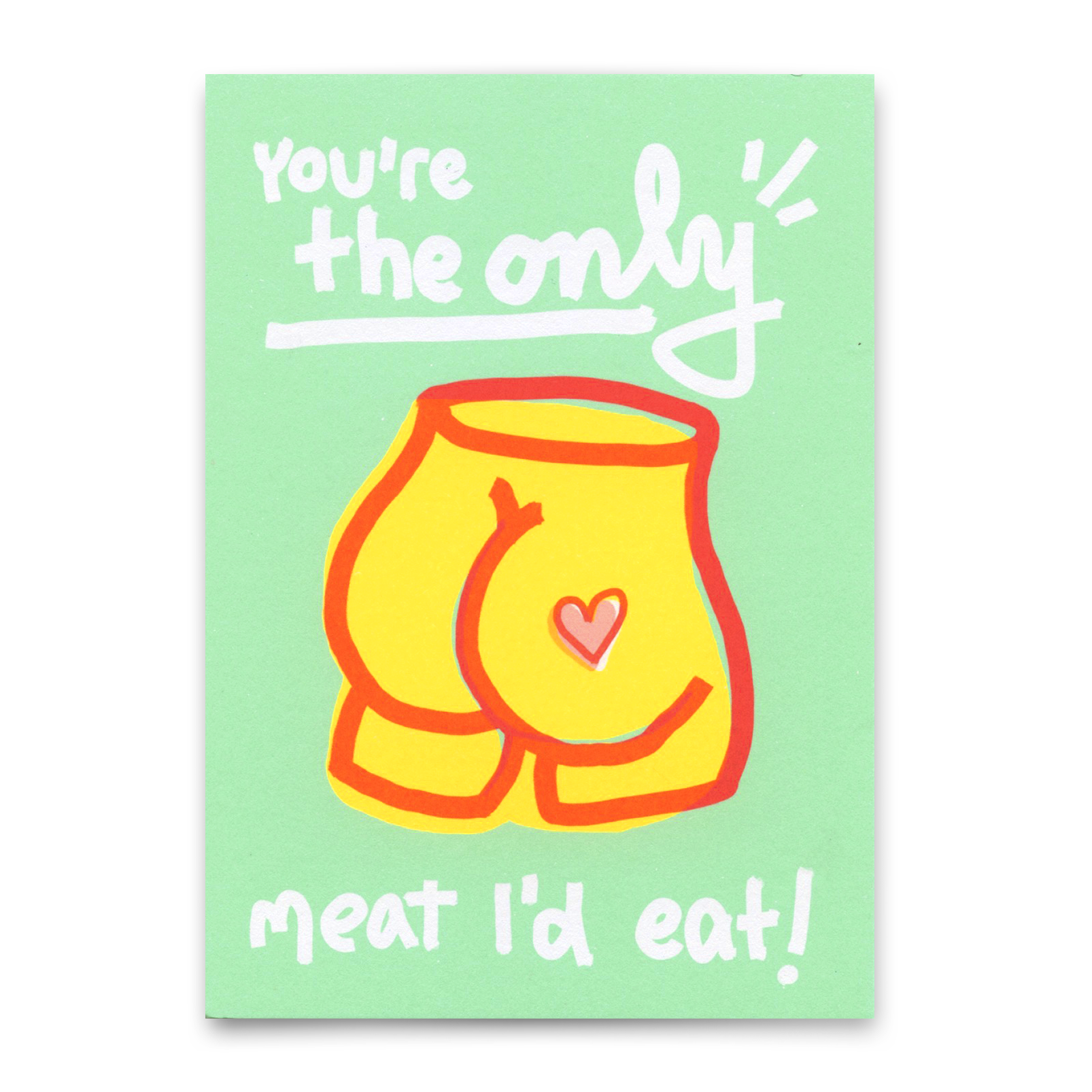 Postcard "Only meat..." | Funny card with saying for birthday