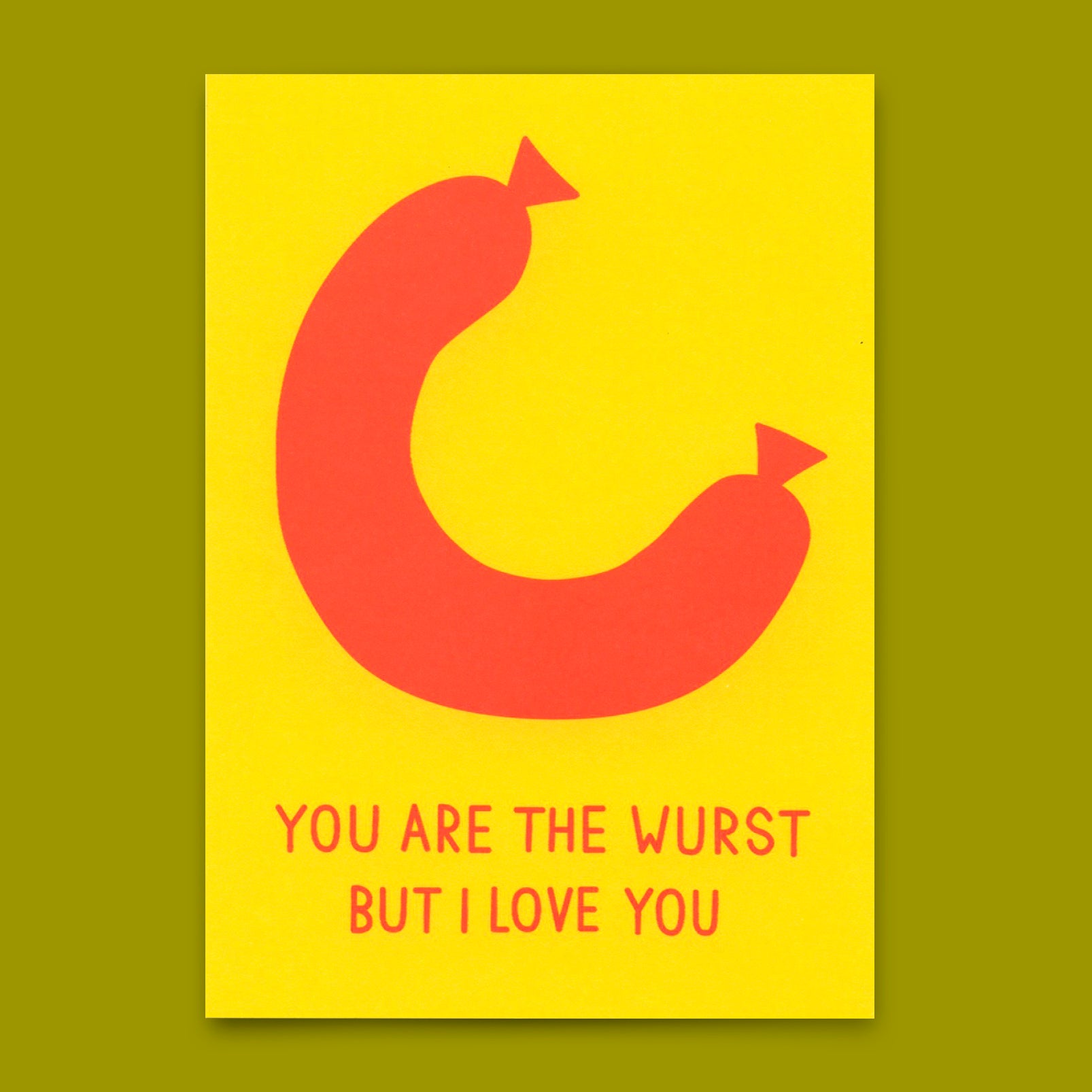 Postcard "You're the Wurst" | Funny card with saying
