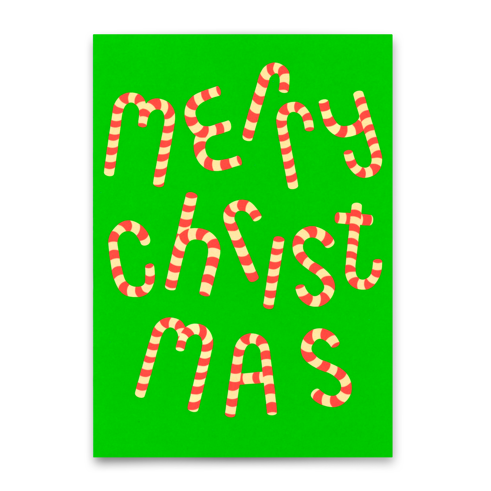 Postkarte "Candy Typo" | Schöne Karte zu Weihnachten
