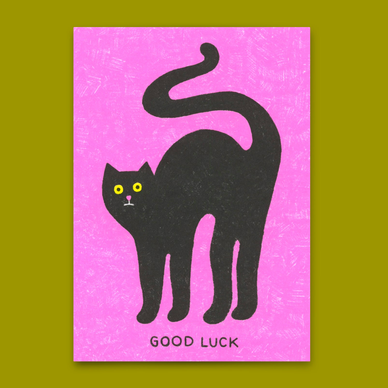 Postcard "Good luck cat" | Special card with cat motif