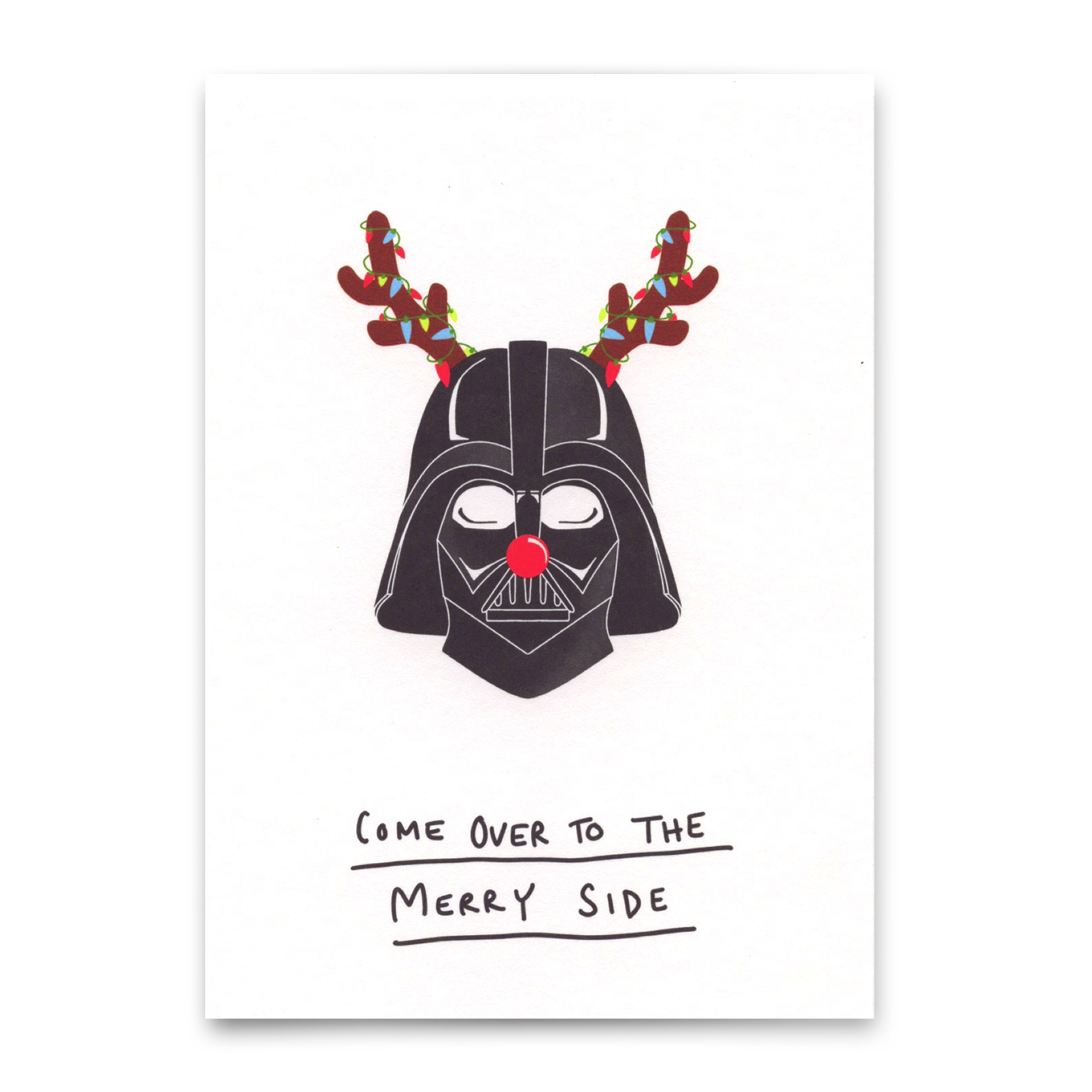 Postcard "Come over to the merry side" | Funny card for Christmas