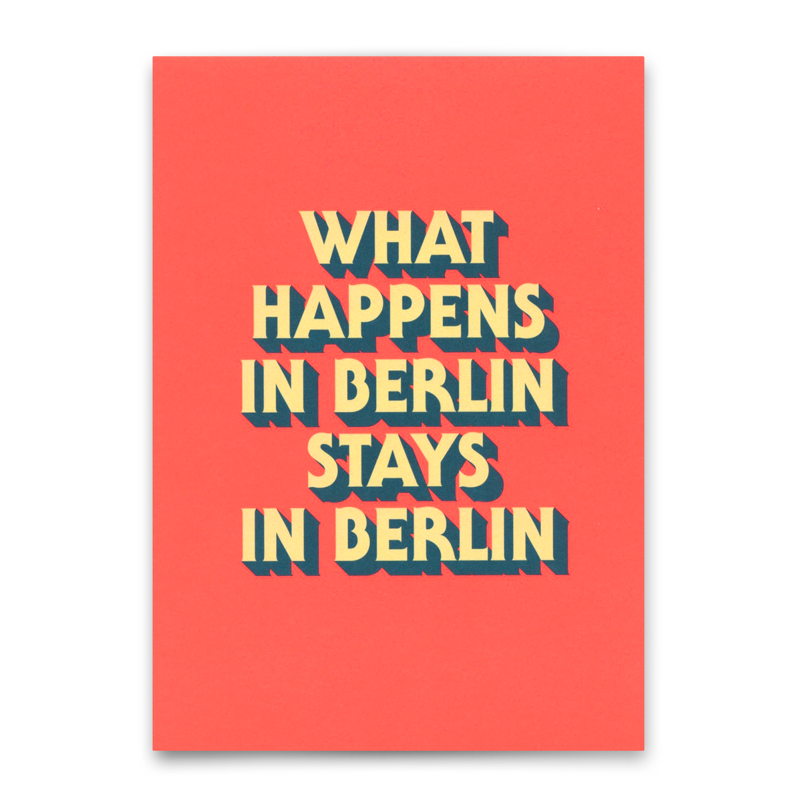 Postkarte "What happens in Berlin" | Besondere Karte mit Spruch