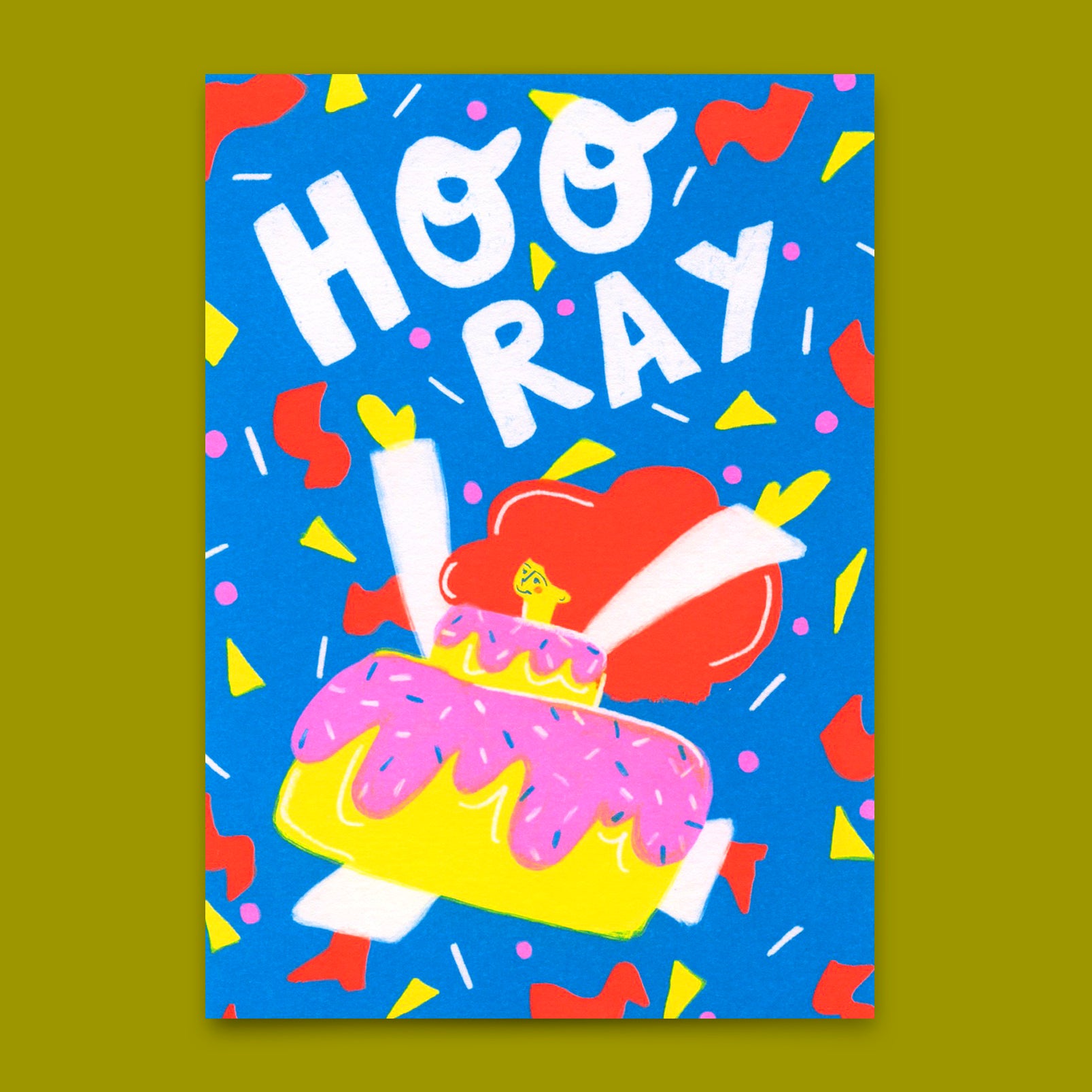 Postcard "Hooray cake costume" | Beautiful birthday card