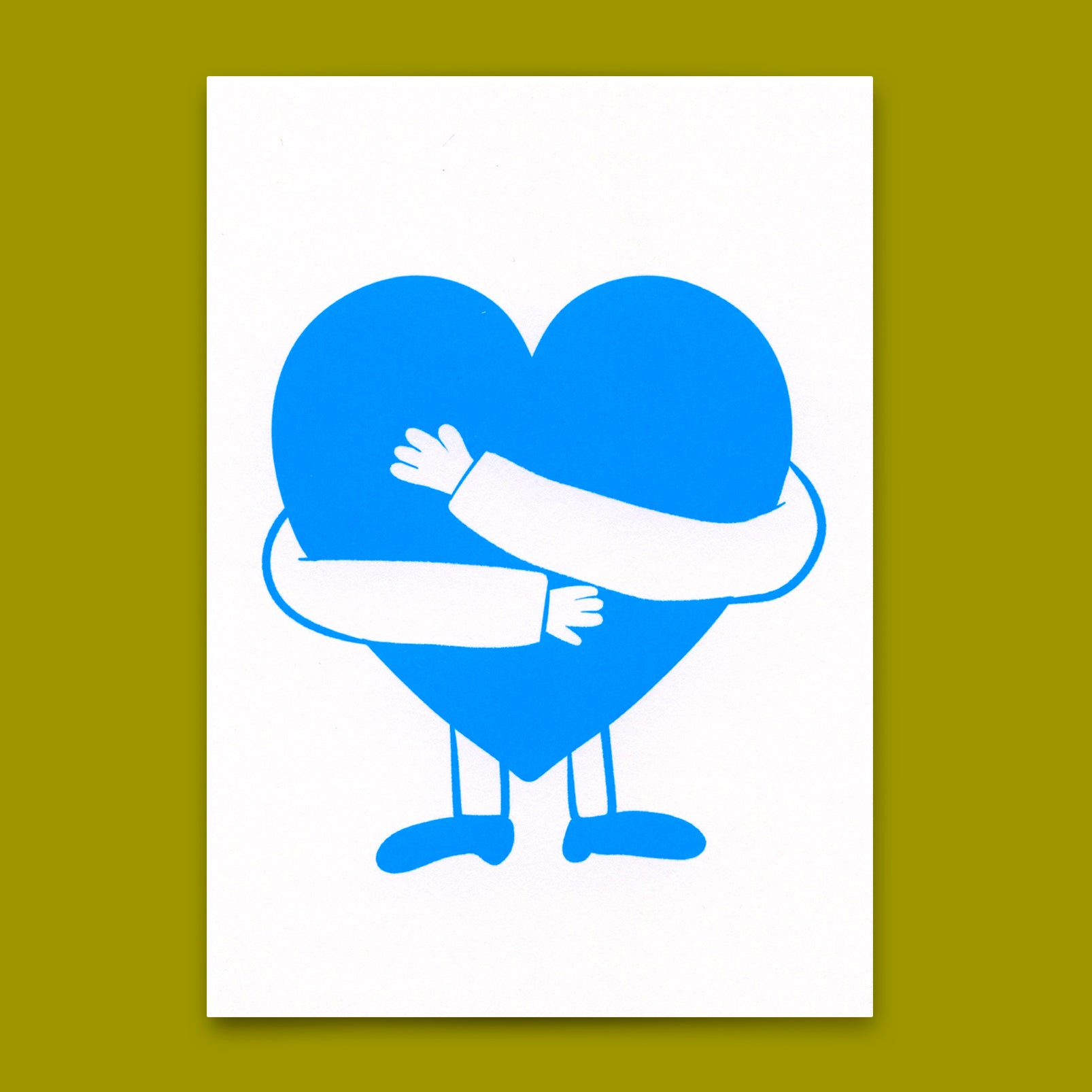 Postcard "Blue hugged heart" | Beautiful card for every occasion