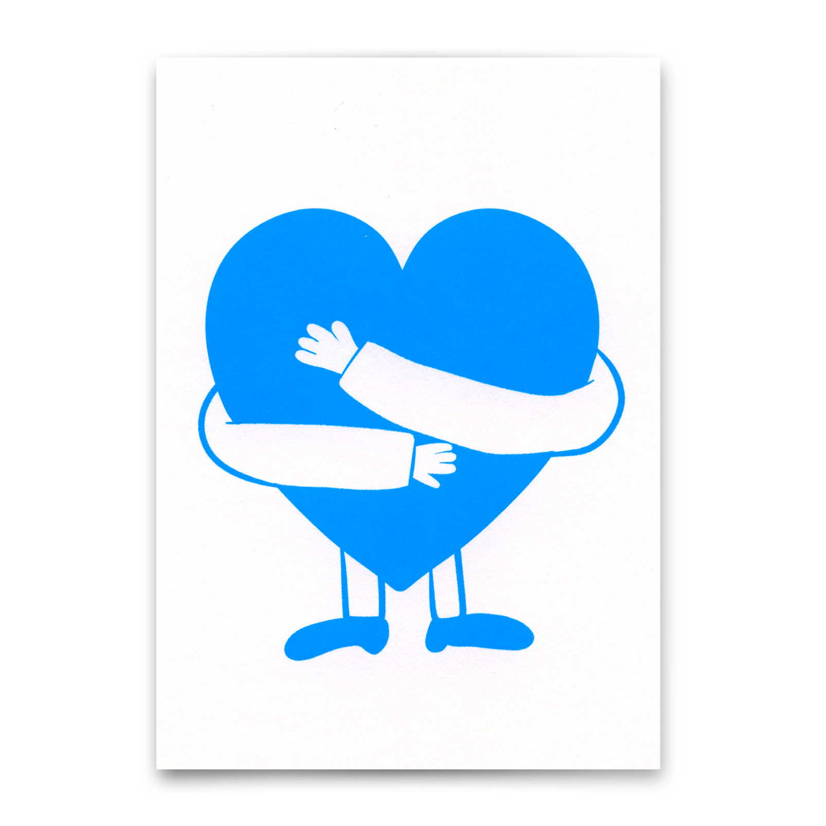 Postcard "Blue hugged heart" | Beautiful card for every occasion