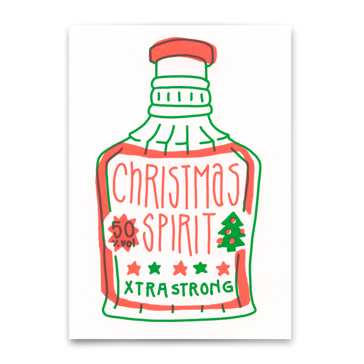 Postkarte "Xtra strong Xmas spirit" | Lustige Karte zu Weihnachten