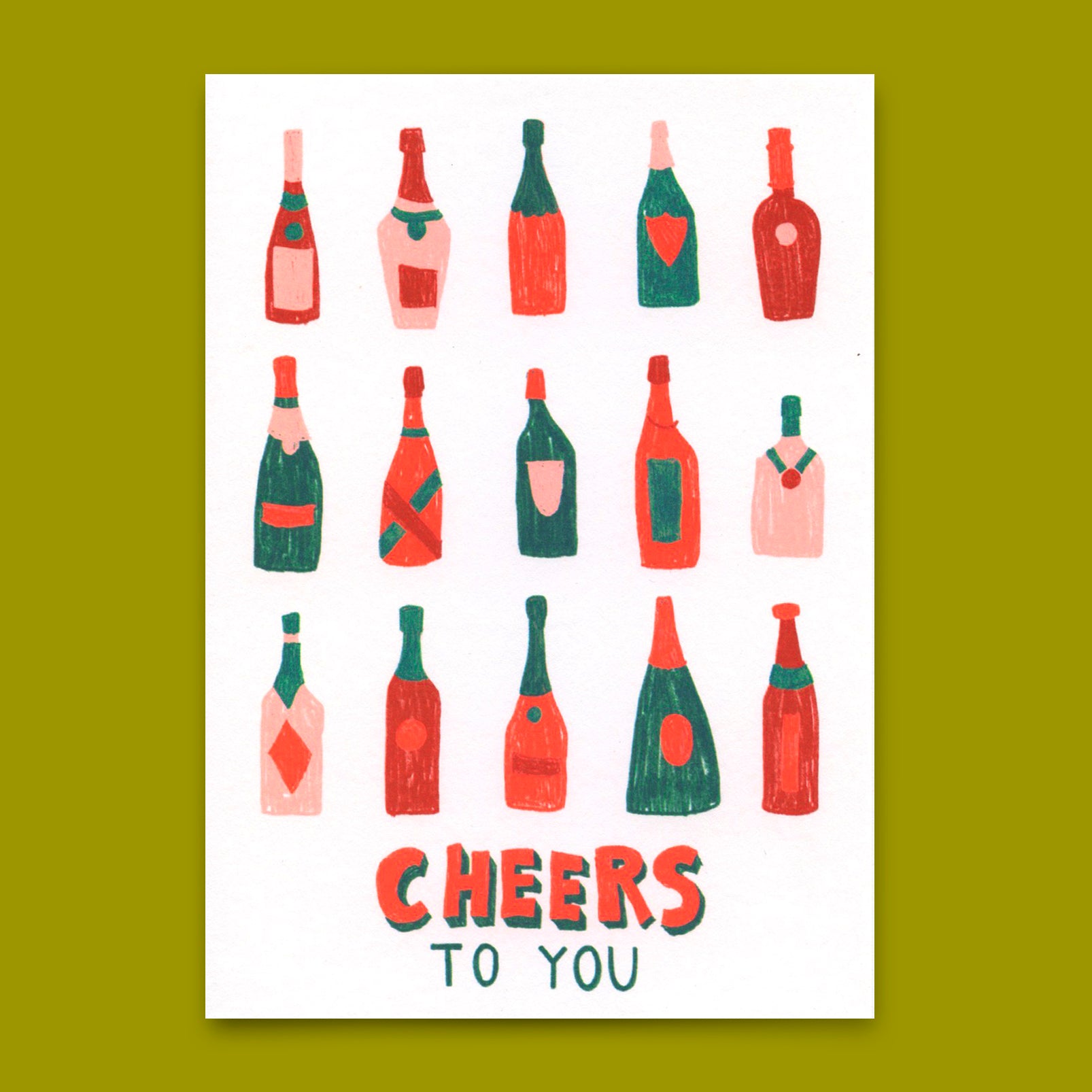 Postcard "Cheers to you (Bottles)" | Cool card for every occasion