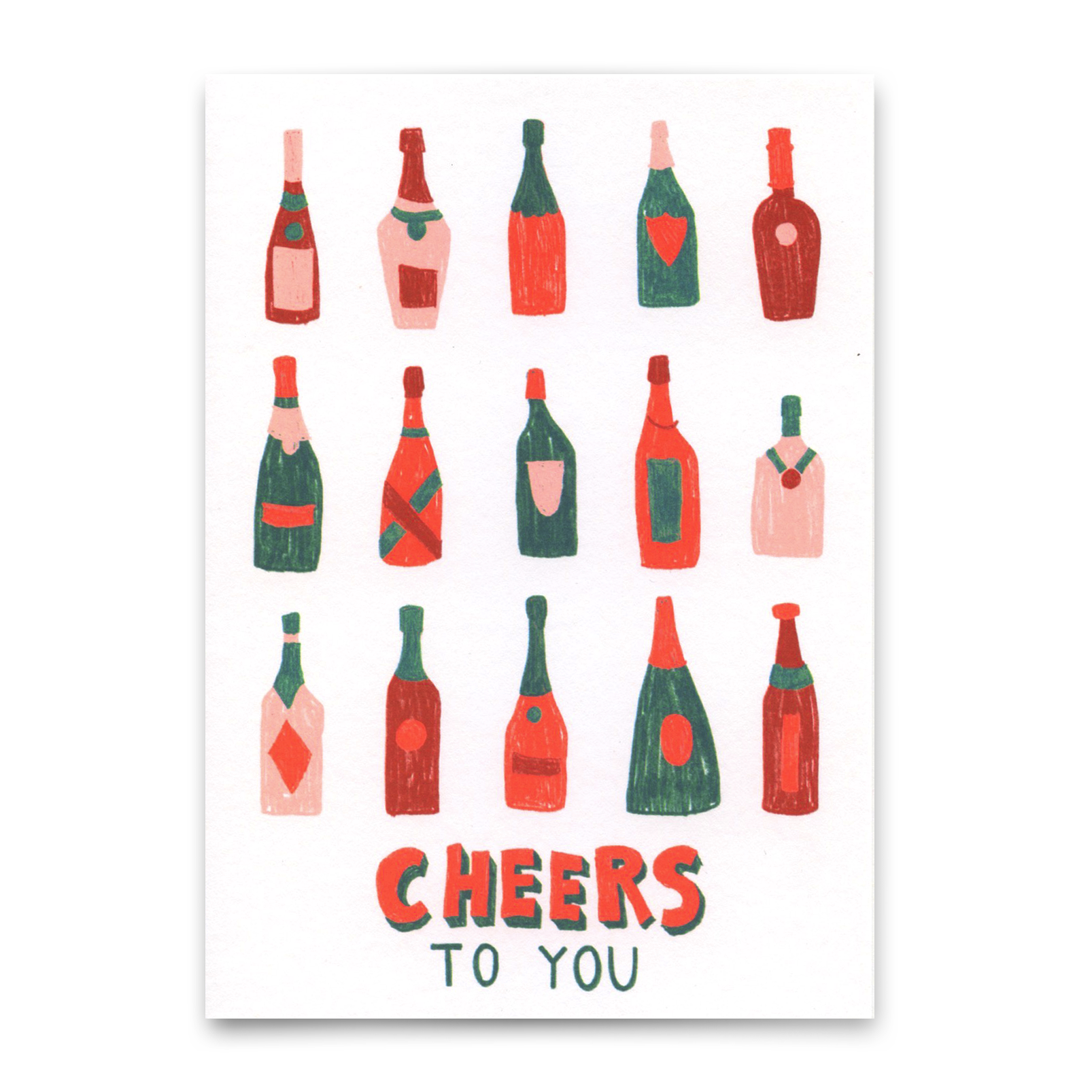 Postcard "Cheers to you (Bottles)" | Cool card for every occasion