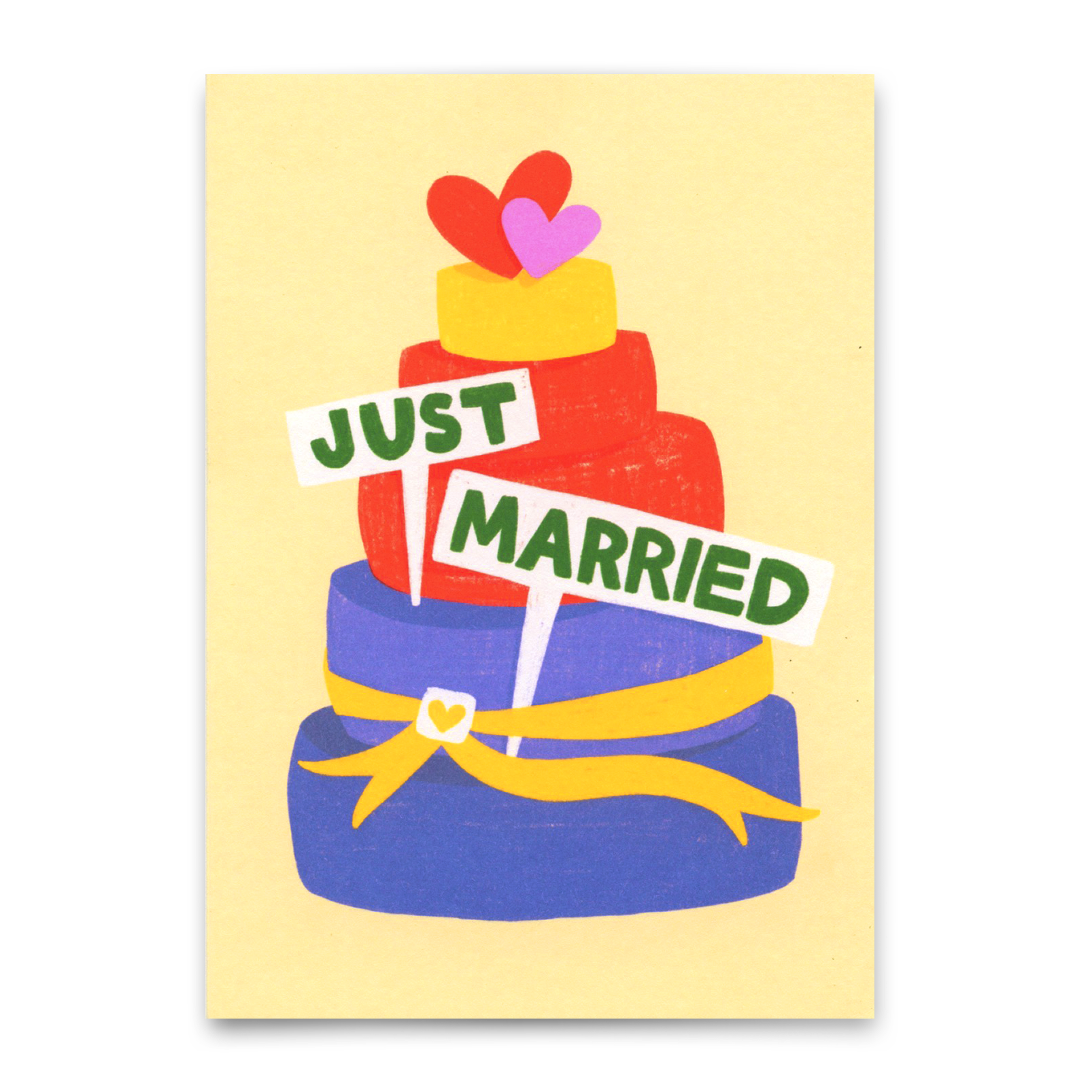 Postcard "Just married cake" | Beautiful wedding card
