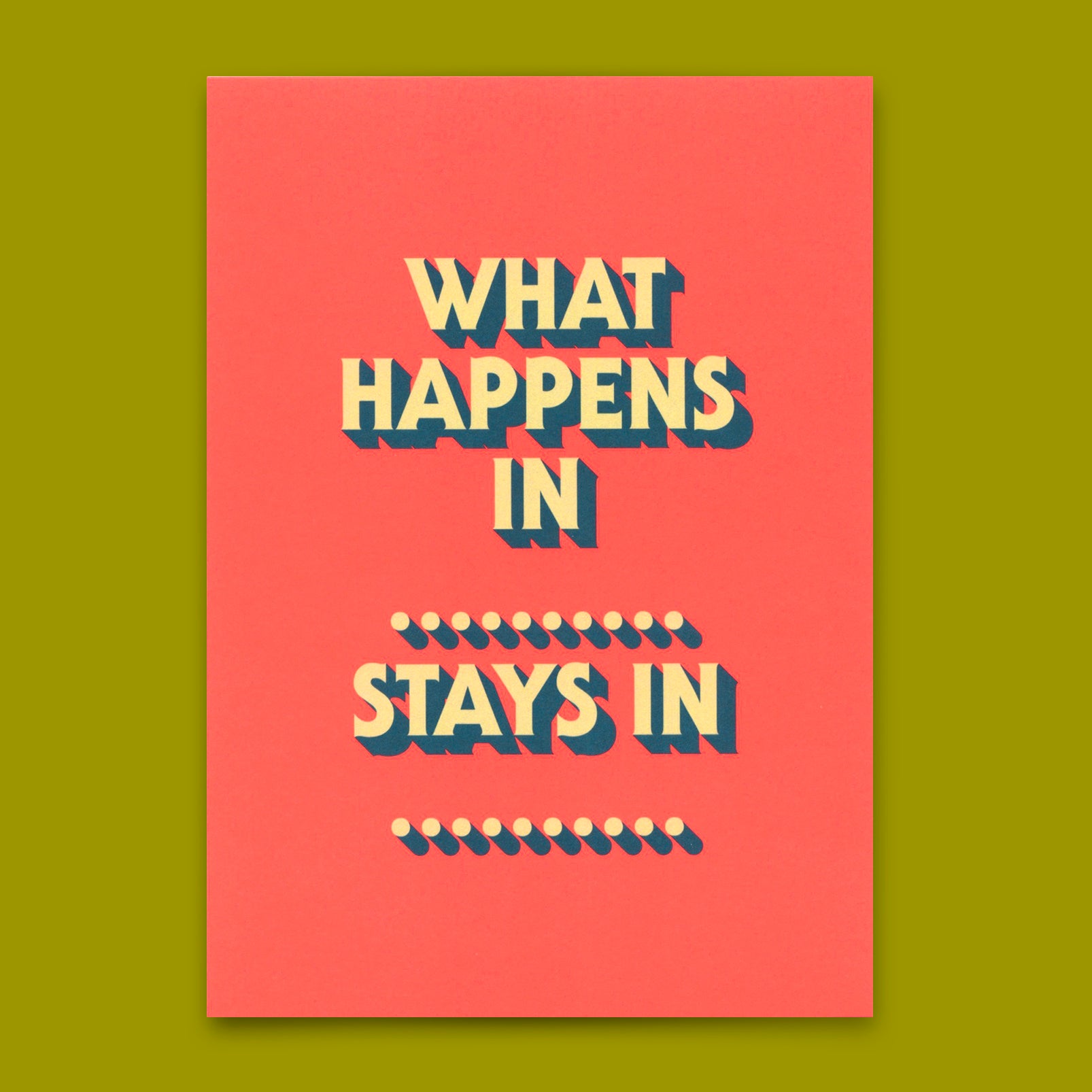 Postkarte "What happens in" | Lustige Karte mit Spruch für jeden Anlass